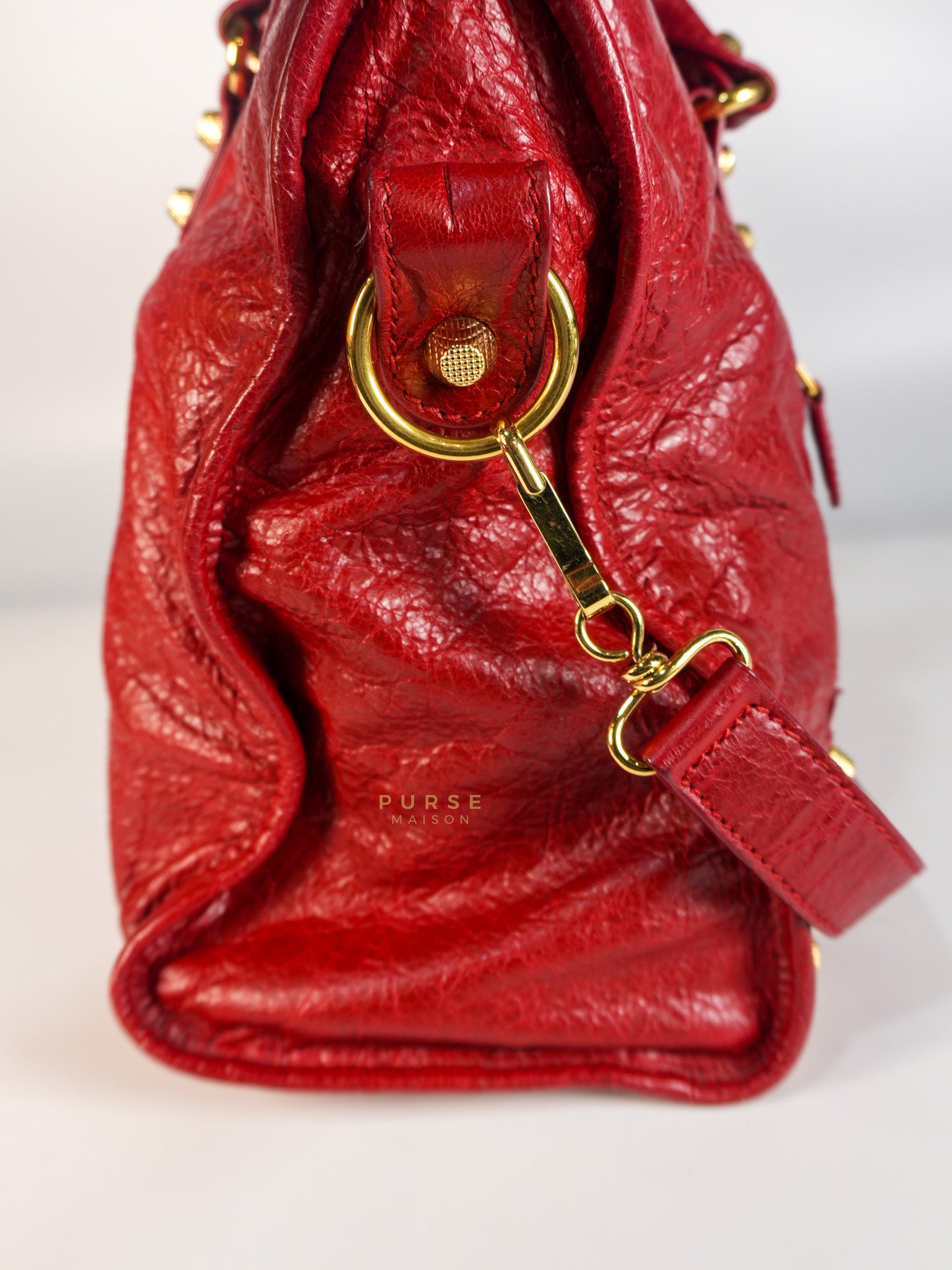 City Metallic Medium in Rogue (Red) Lambskin Leather | Purse Maison Luxury Bags Shop
