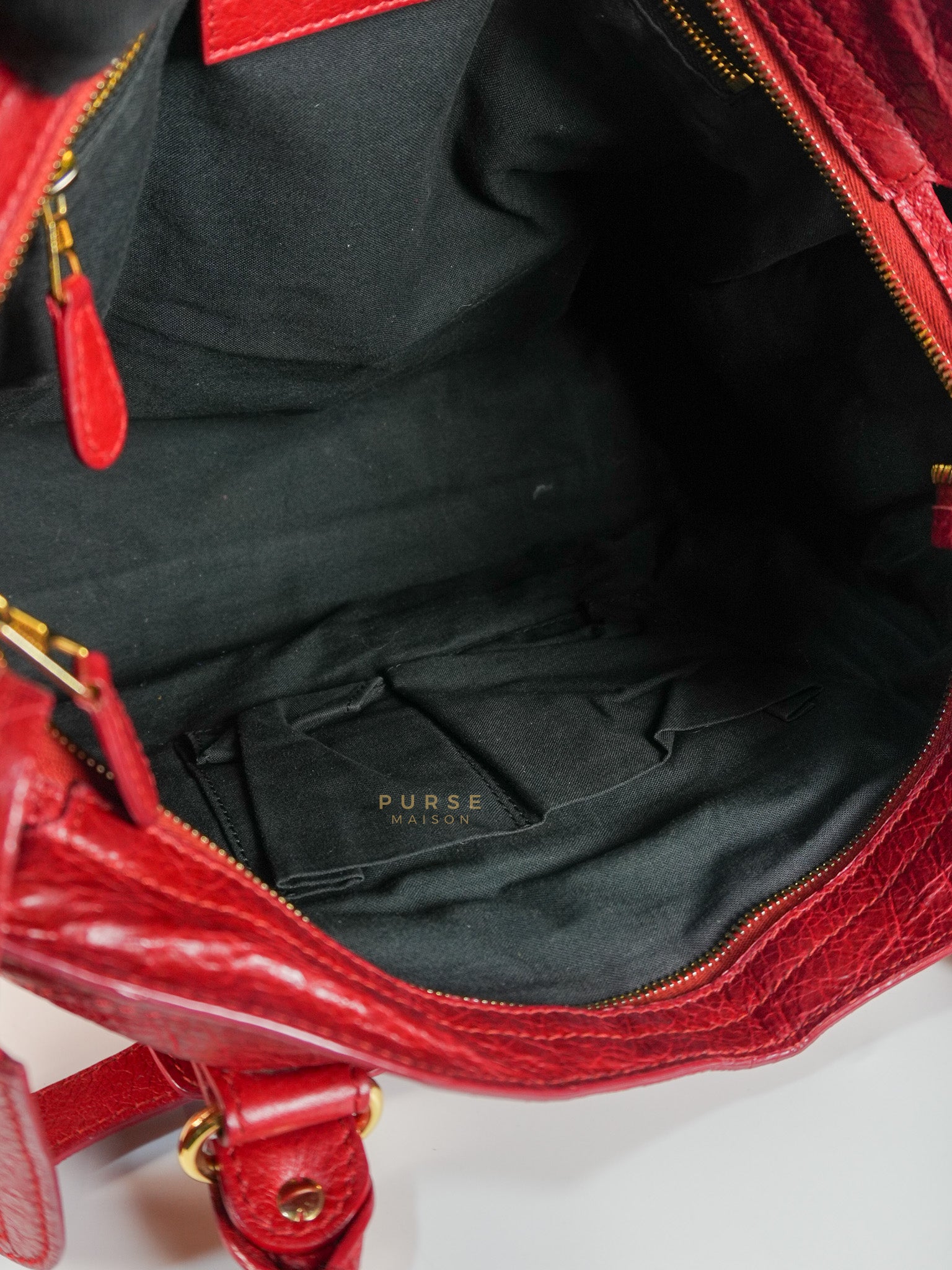 City Metallic Medium in Rogue (Red) Lambskin Leather | Purse Maison Luxury Bags Shop