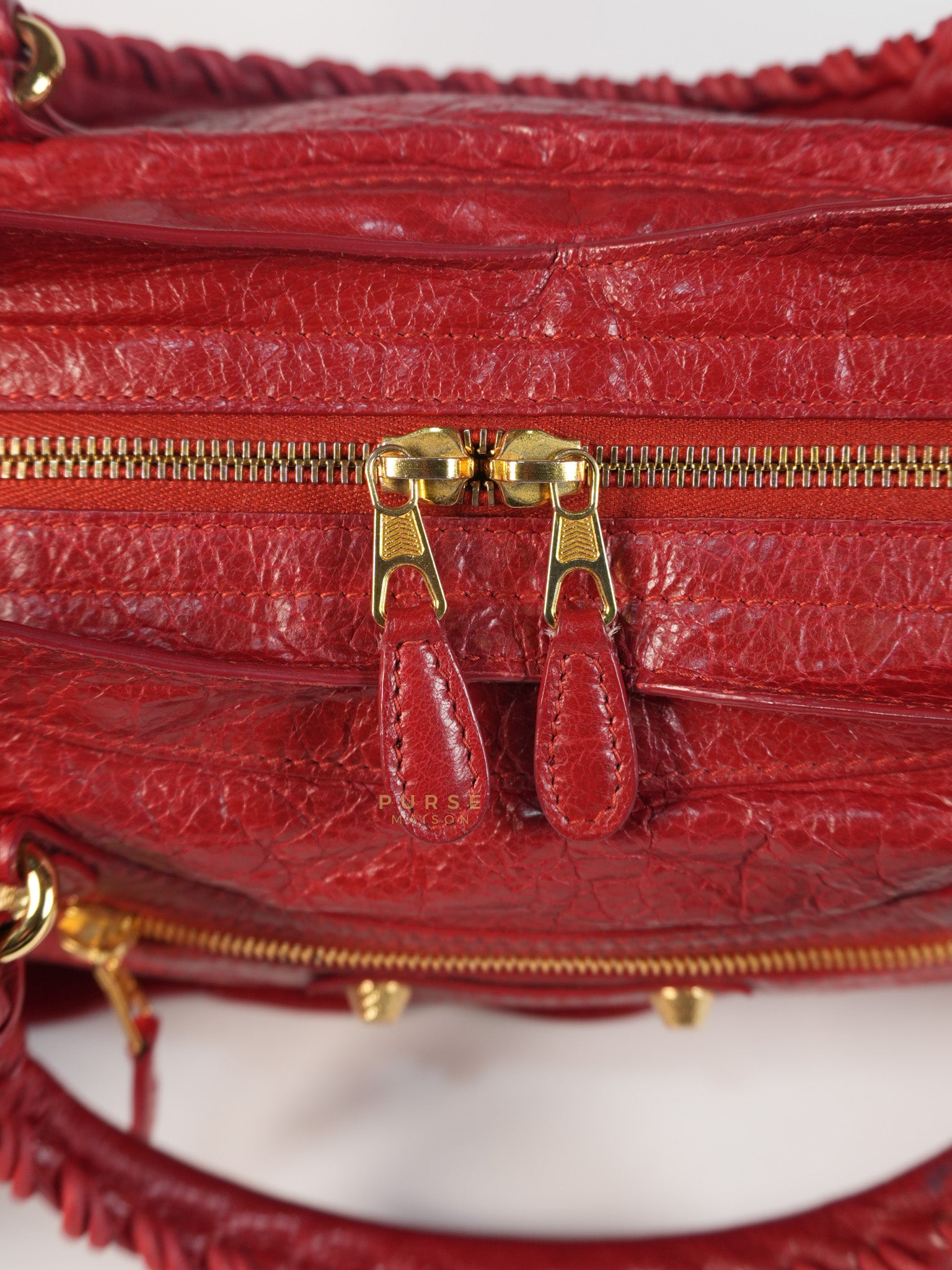 City Metallic Medium in Rogue (Red) Lambskin Leather | Purse Maison Luxury Bags Shop
