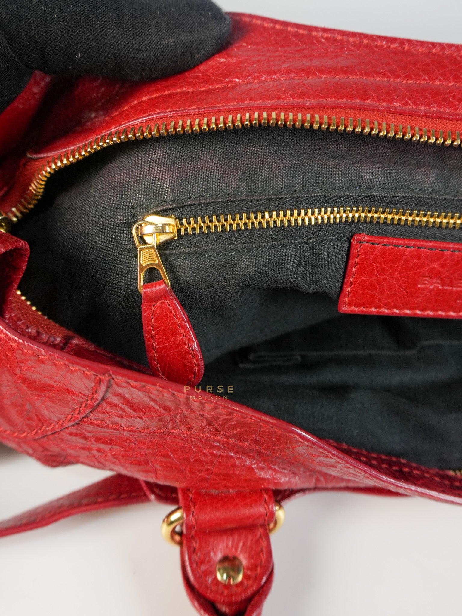 City Metallic Medium in Rogue (Red) Lambskin Leather | Purse Maison Luxury Bags Shop