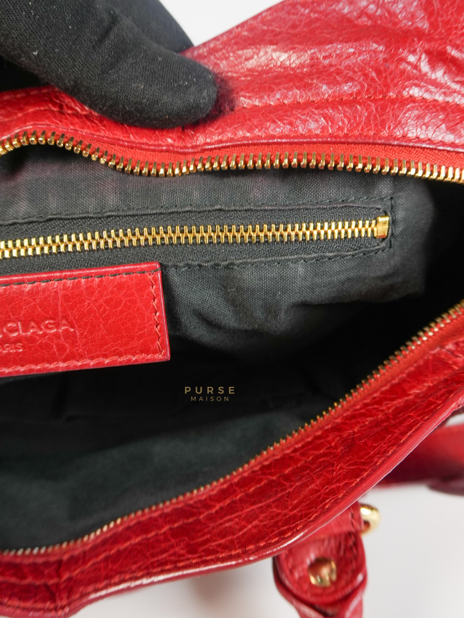 City Metallic Medium in Rogue (Red) Lambskin Leather | Purse Maison Luxury Bags Shop