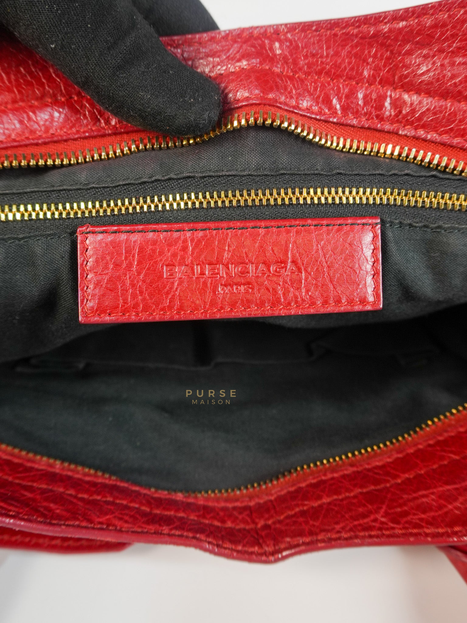 City Metallic Medium in Rogue (Red) Lambskin Leather | Purse Maison Luxury Bags Shop