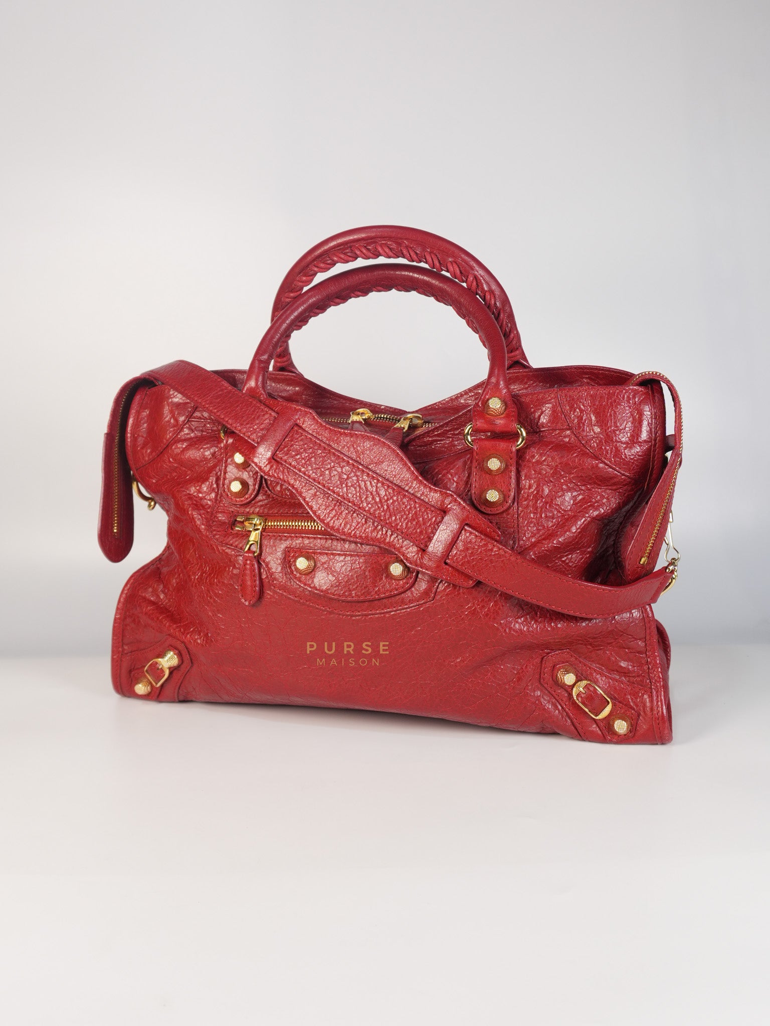 City Metallic Medium in Rogue (Red) Lambskin Leather | Purse Maison Luxury Bags Shop