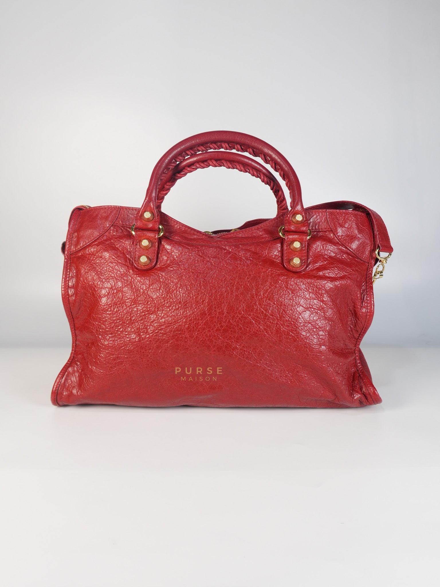 City Metallic Medium in Rogue (Red) Lambskin Leather | Purse Maison Luxury Bags Shop