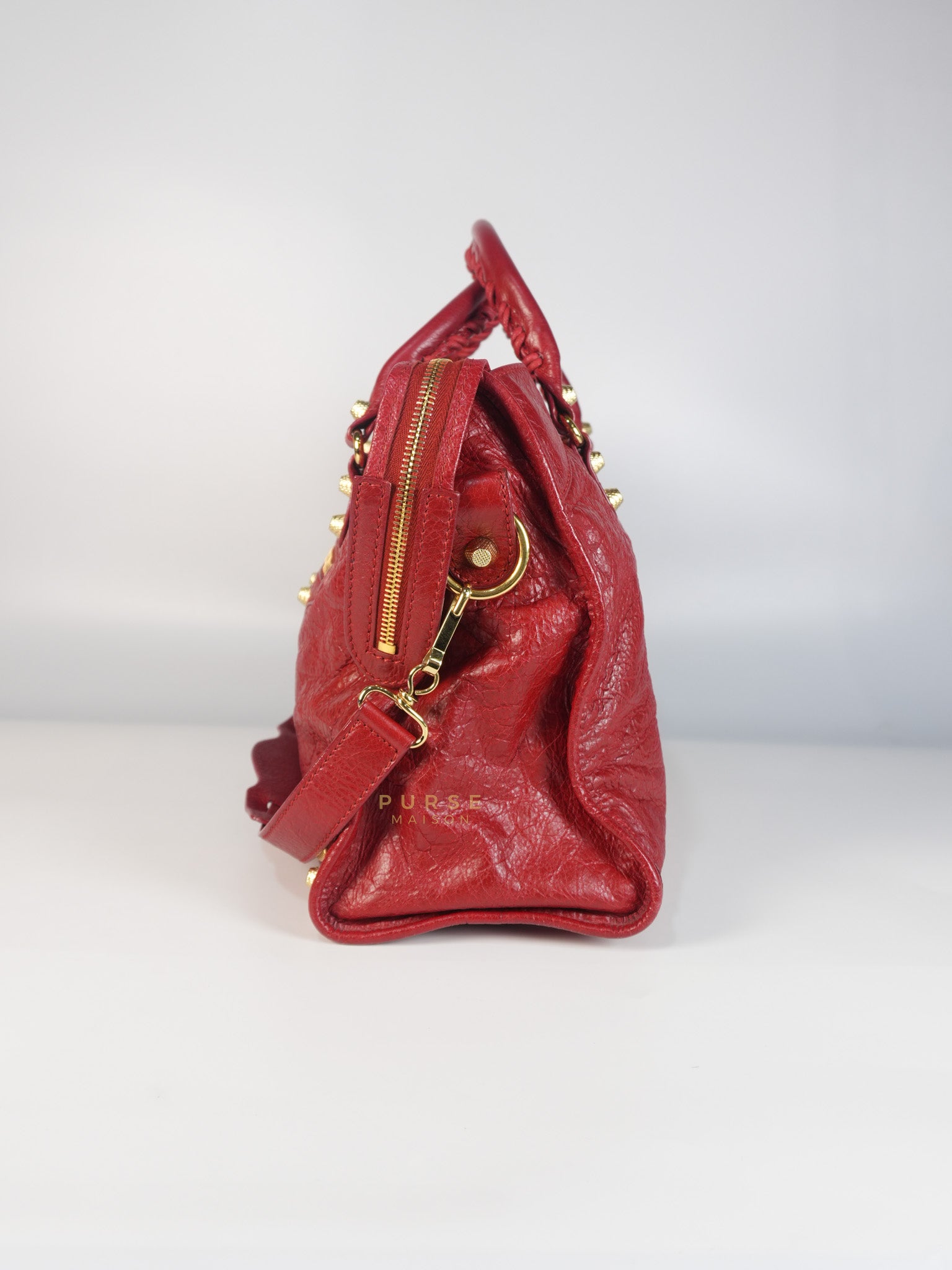 City Metallic Medium in Rogue (Red) Lambskin Leather | Purse Maison Luxury Bags Shop