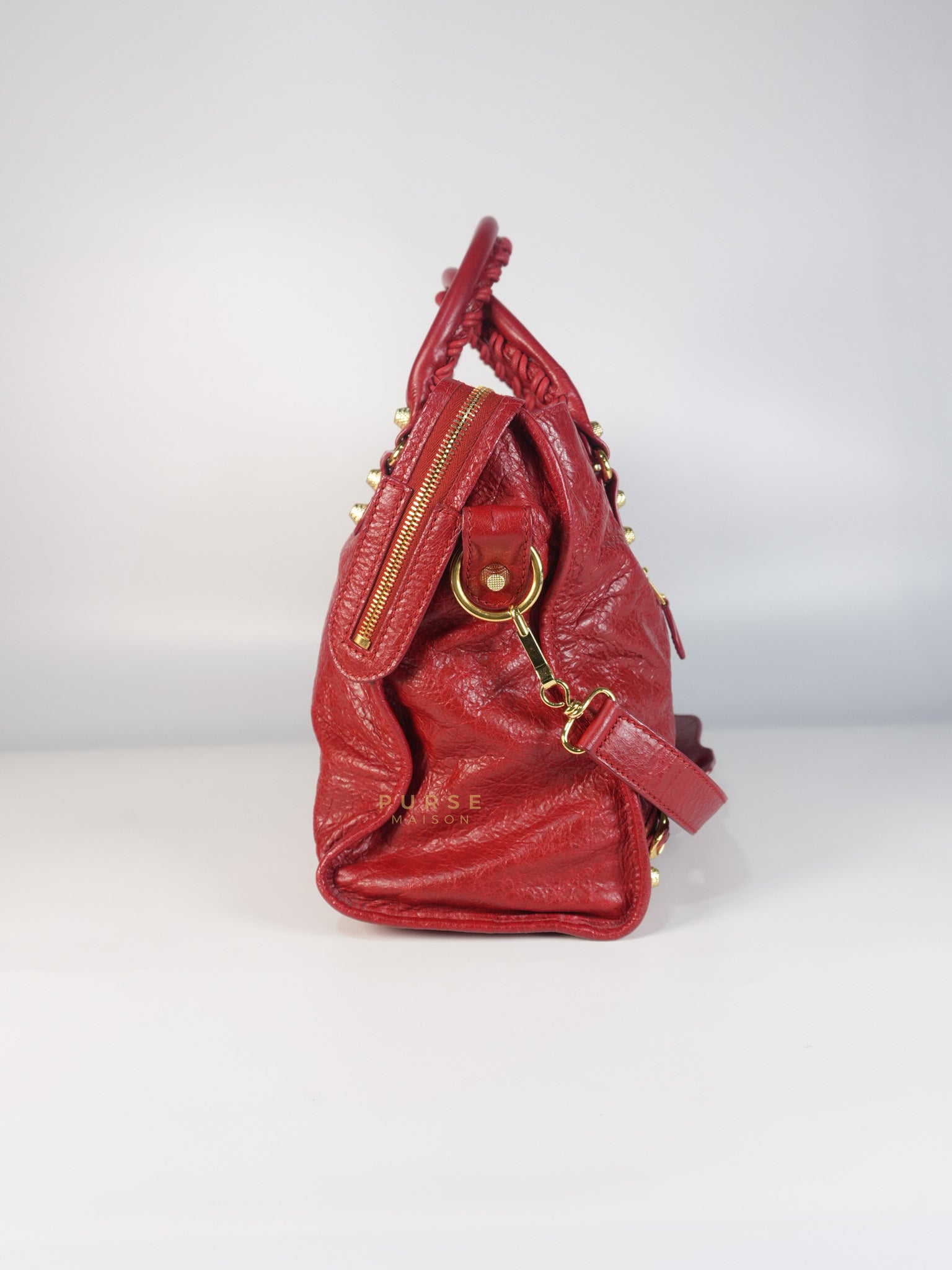 City Metallic Medium in Rogue (Red) Lambskin Leather | Purse Maison Luxury Bags Shop