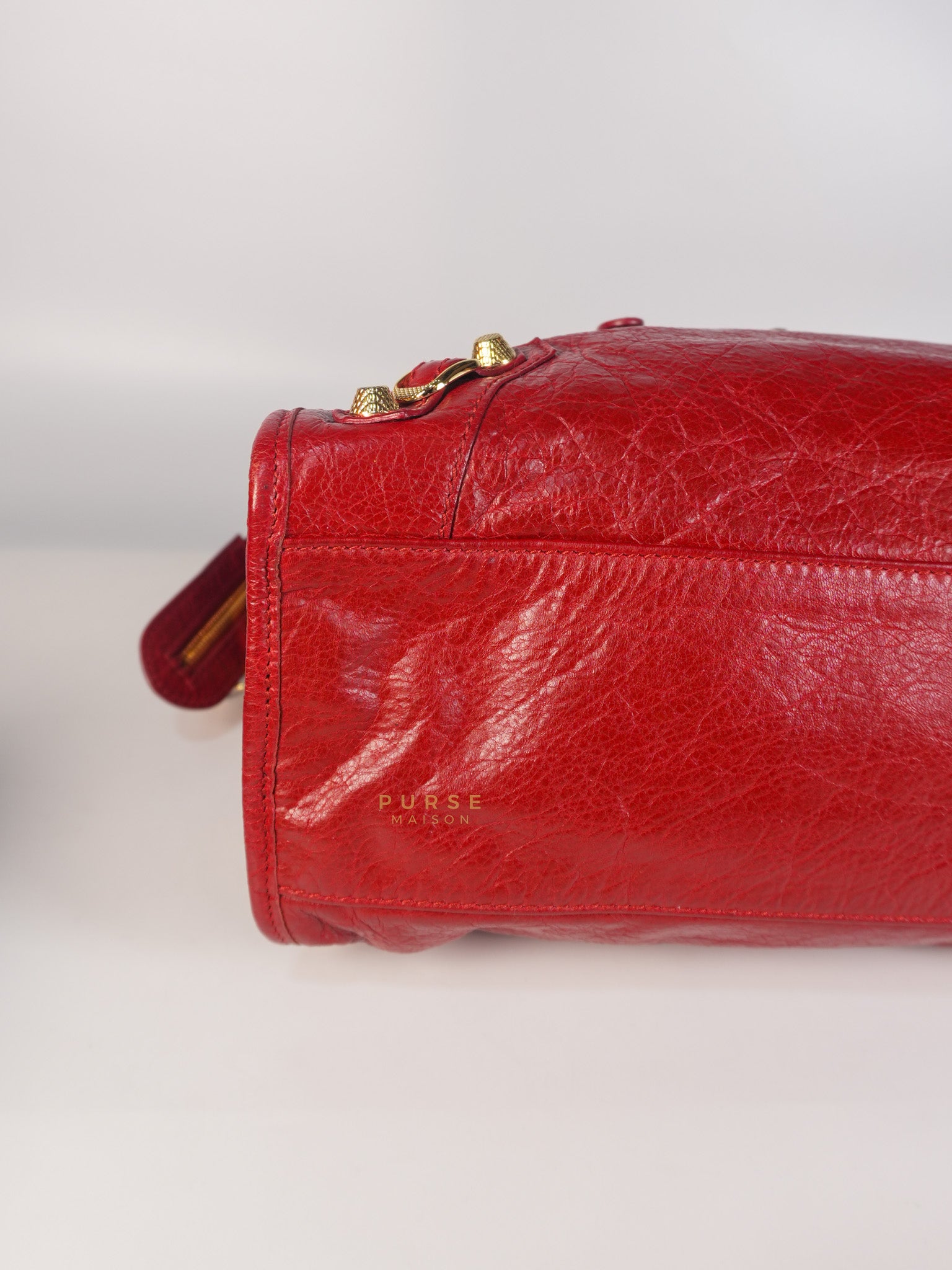 City Metallic Medium in Rogue (Red) Lambskin Leather | Purse Maison Luxury Bags Shop