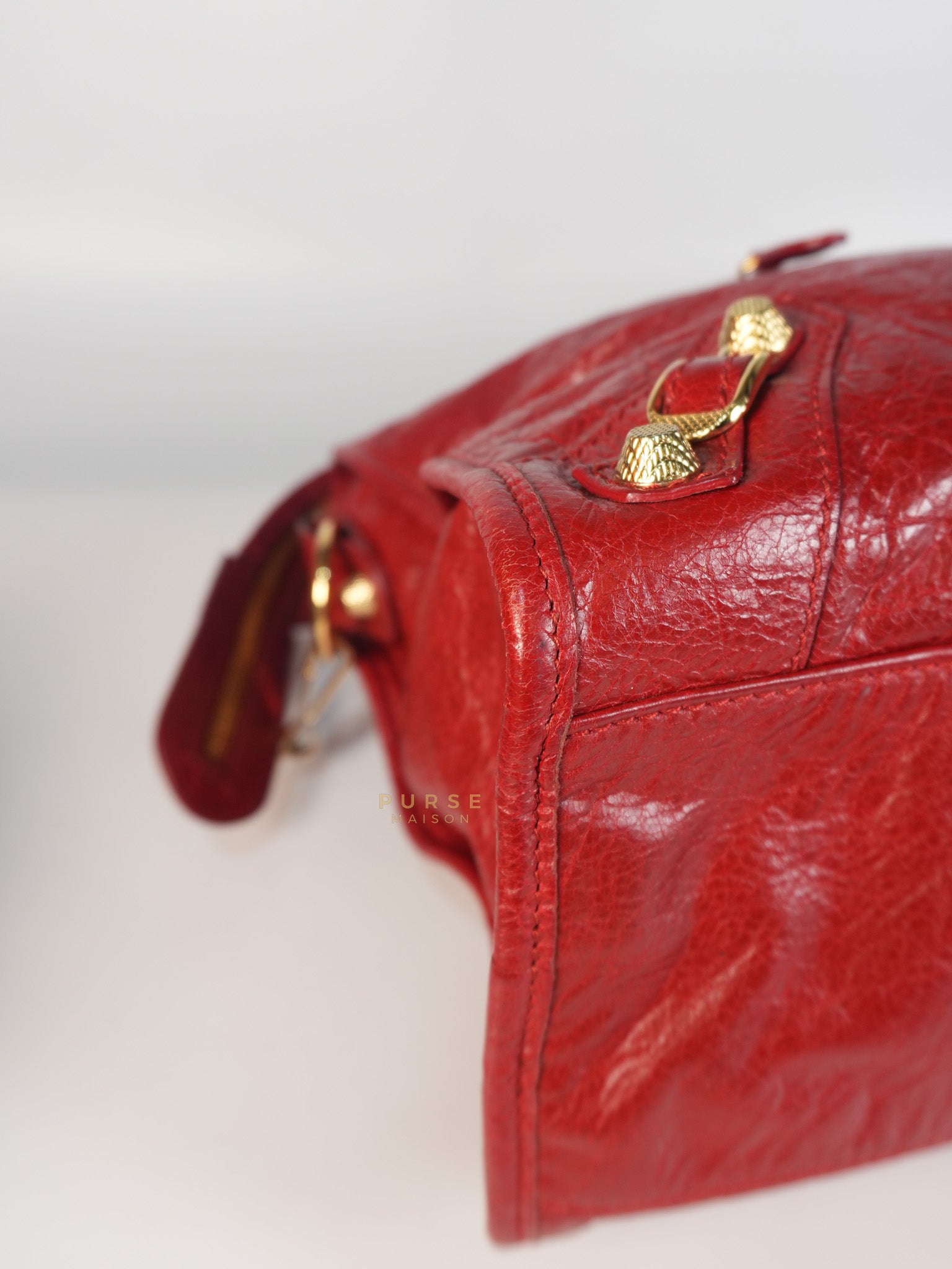 City Metallic Medium in Rogue (Red) Lambskin Leather | Purse Maison Luxury Bags Shop