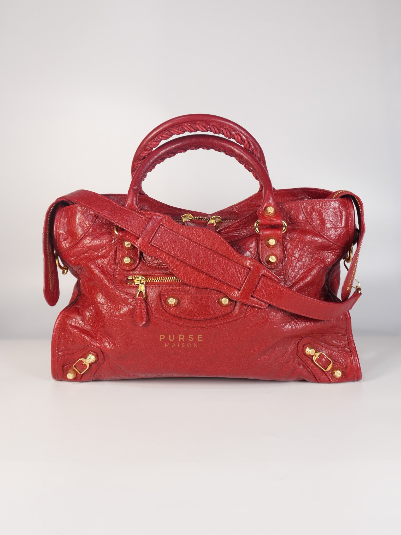 City Metallic Medium in Rogue (Red) Lambskin Leather | Purse Maison Luxury Bags Shop