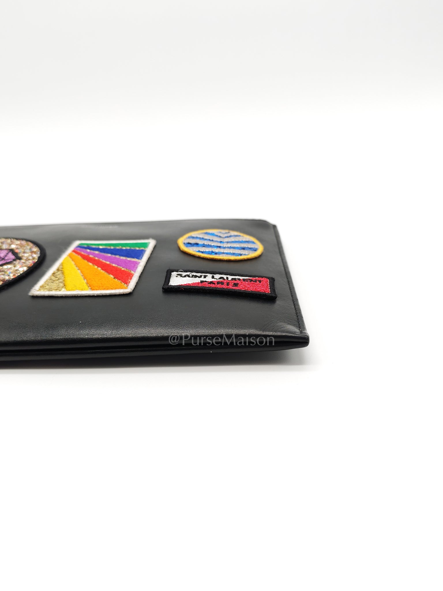 City Patch Pouch in Black/Multicolor Silver Harware | Purse Maison Luxury Bags Shop