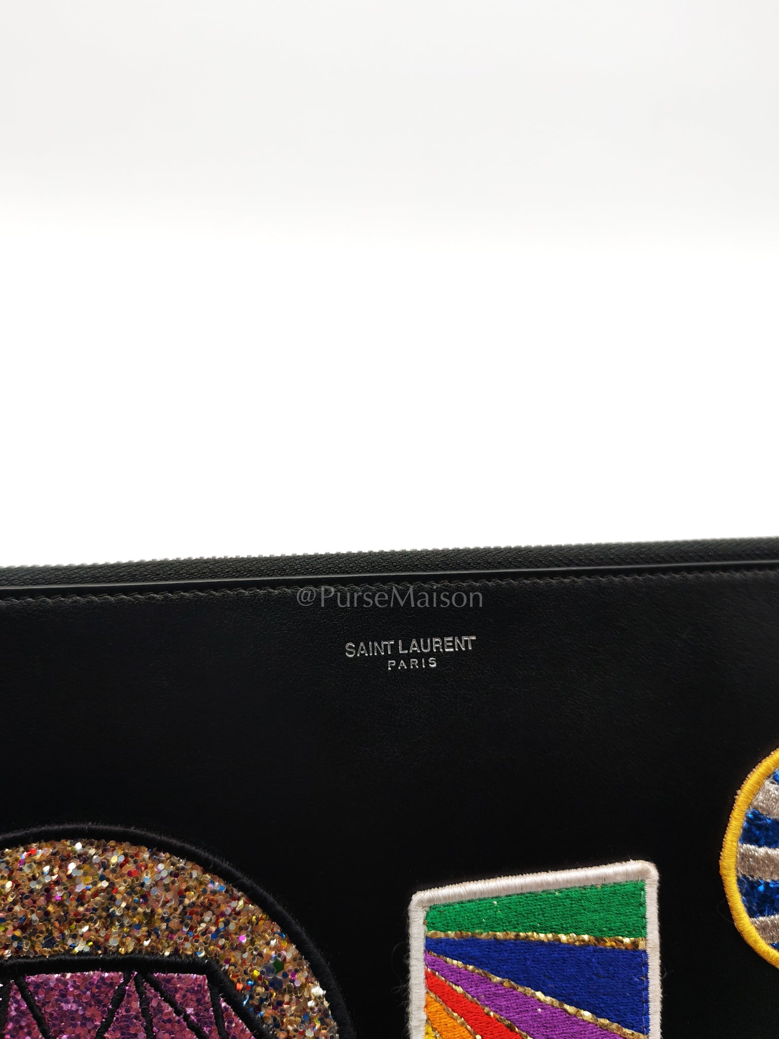City Patch Pouch in Black/Multicolor Silver Harware | Purse Maison Luxury Bags Shop