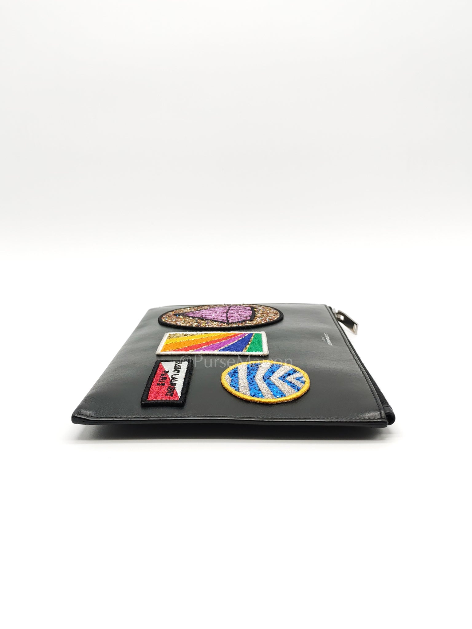 City Patch Pouch in Black/Multicolor Silver Harware | Purse Maison Luxury Bags Shop