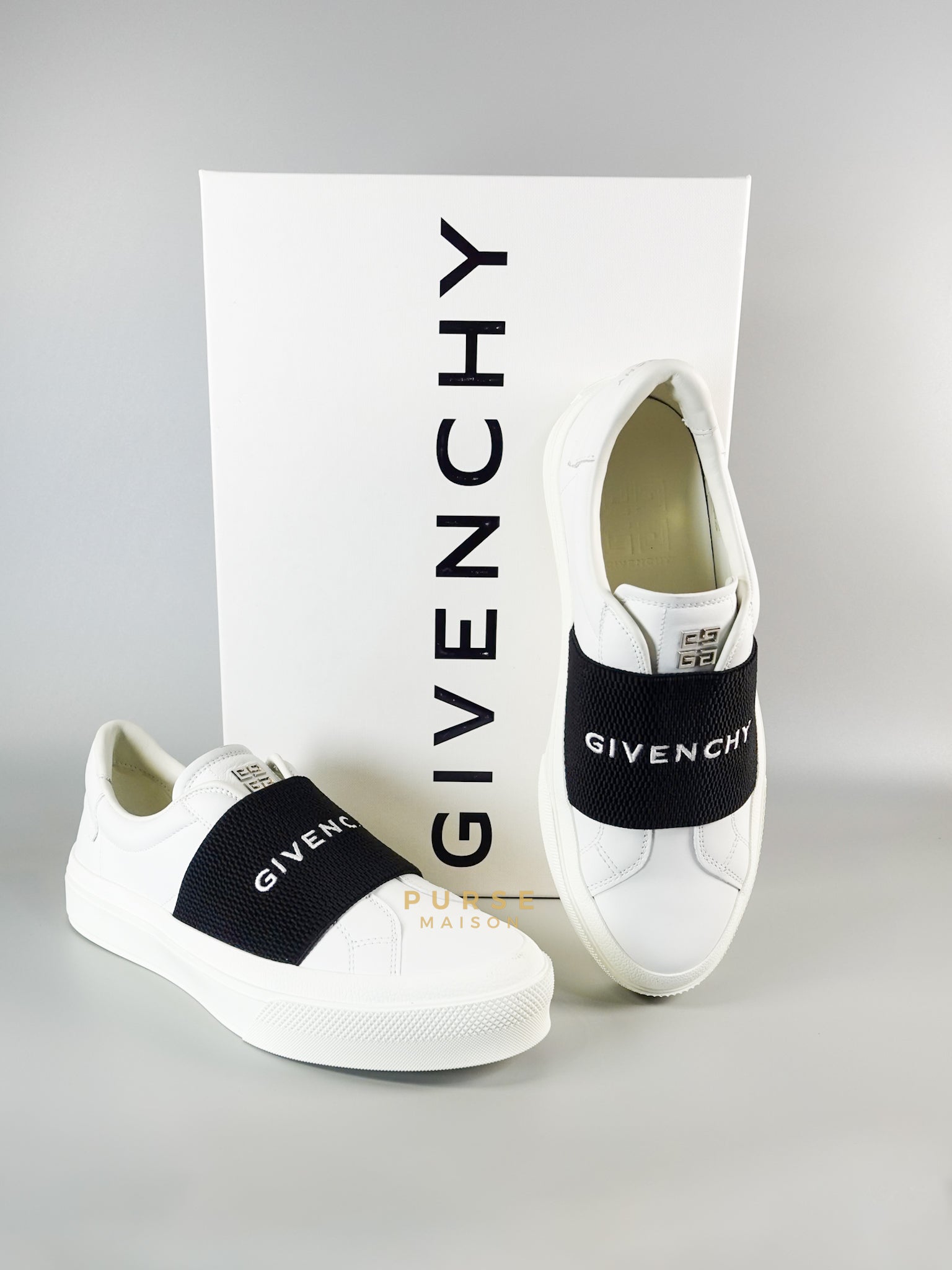 City Sneaker in White & Black Size 39 (25.5cm) | Purse Maison Luxury Bags Shop