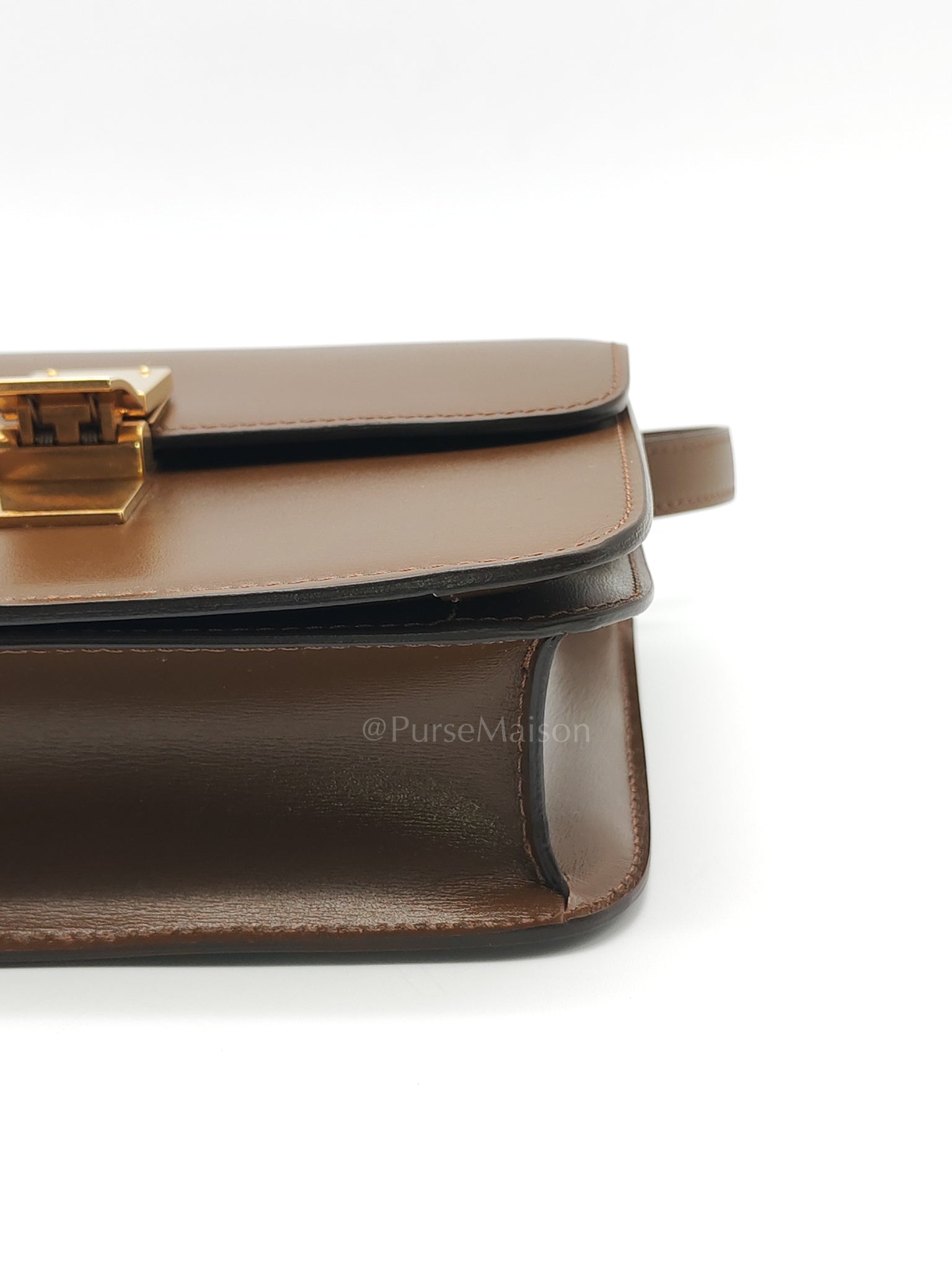 Classic Box in Brown Smooth Calfskin Leather Shoulder Bag | Purse Maison Luxury Bags Shop