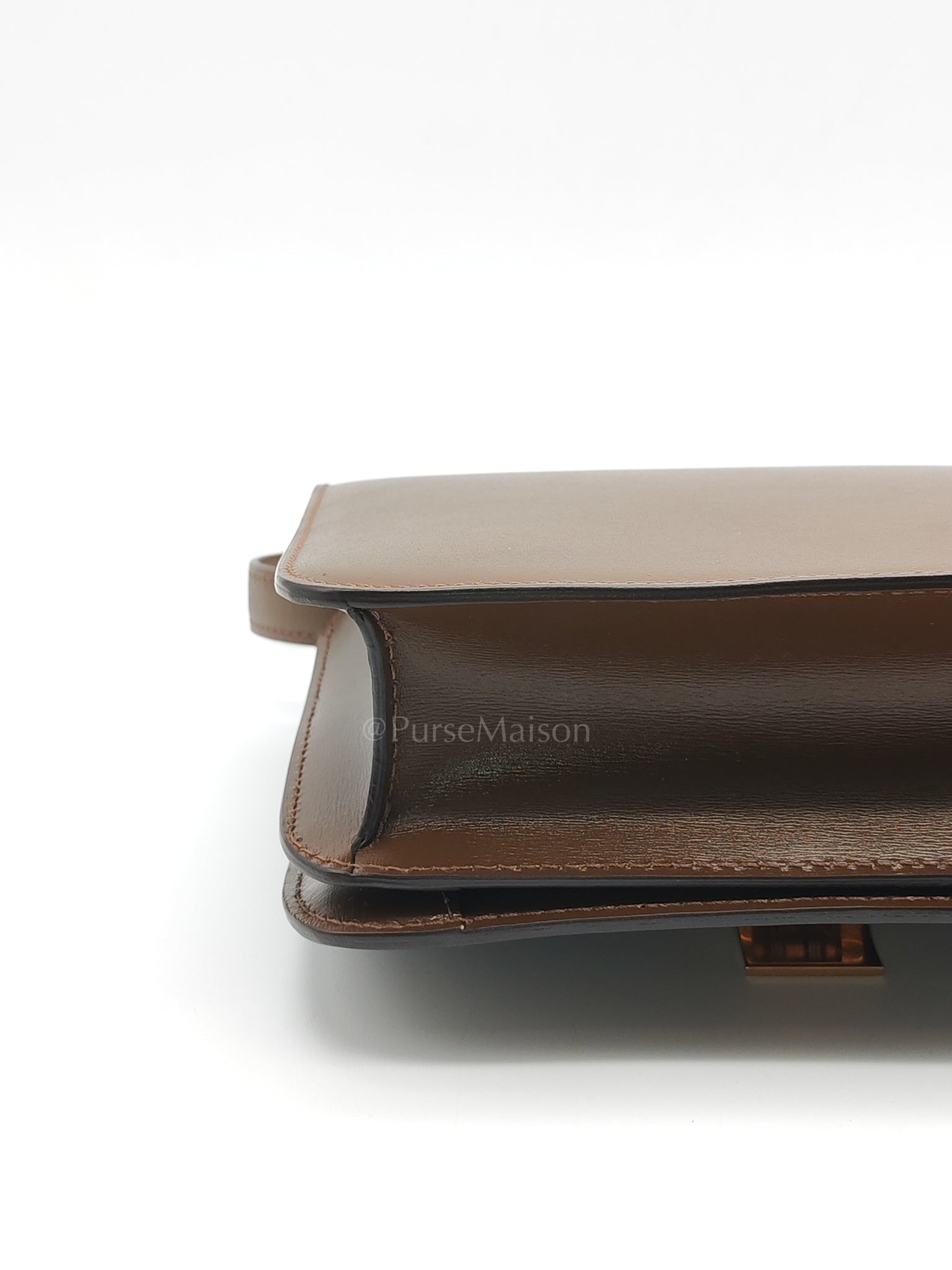 Classic Box in Brown Smooth Calfskin Leather Shoulder Bag | Purse Maison Luxury Bags Shop