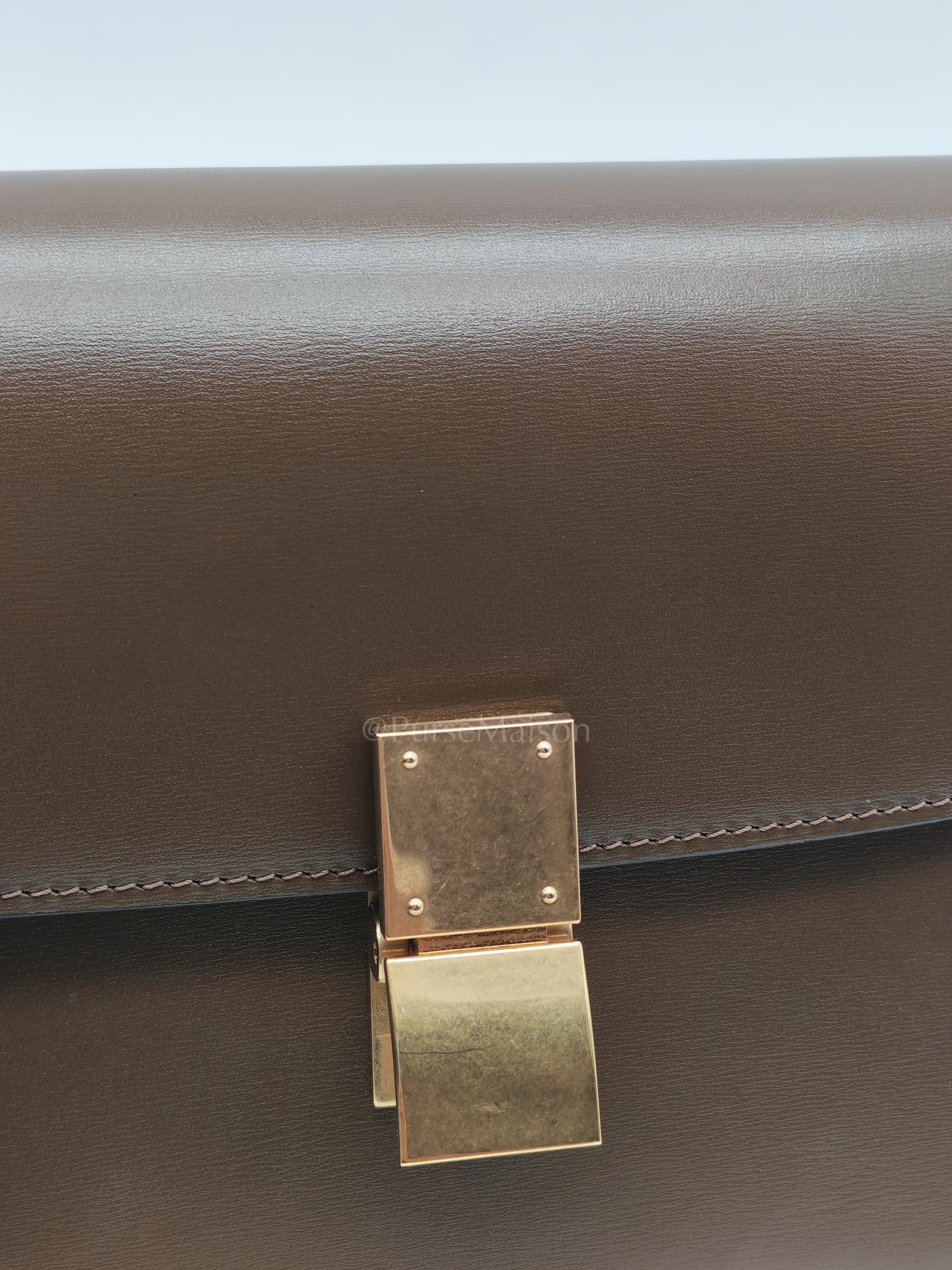 Classic Box in Brown Smooth Calfskin Leather Shoulder Bag | Purse Maison Luxury Bags Shop
