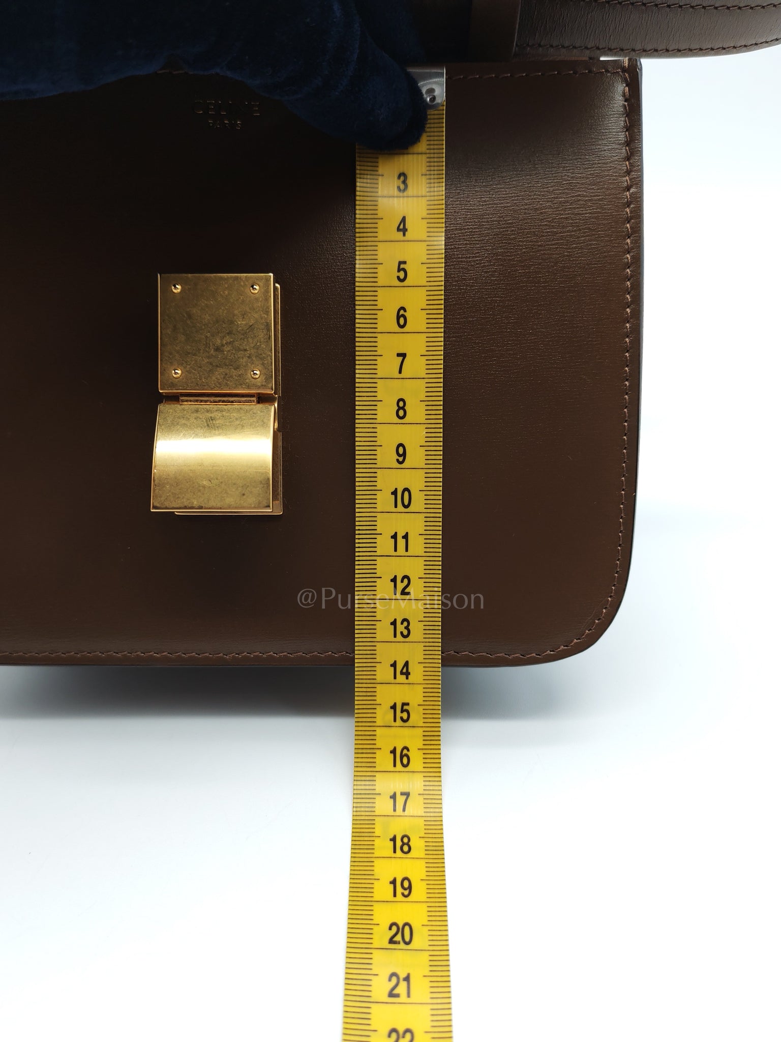 Classic Box in Brown Smooth Calfskin Leather Shoulder Bag | Purse Maison Luxury Bags Shop
