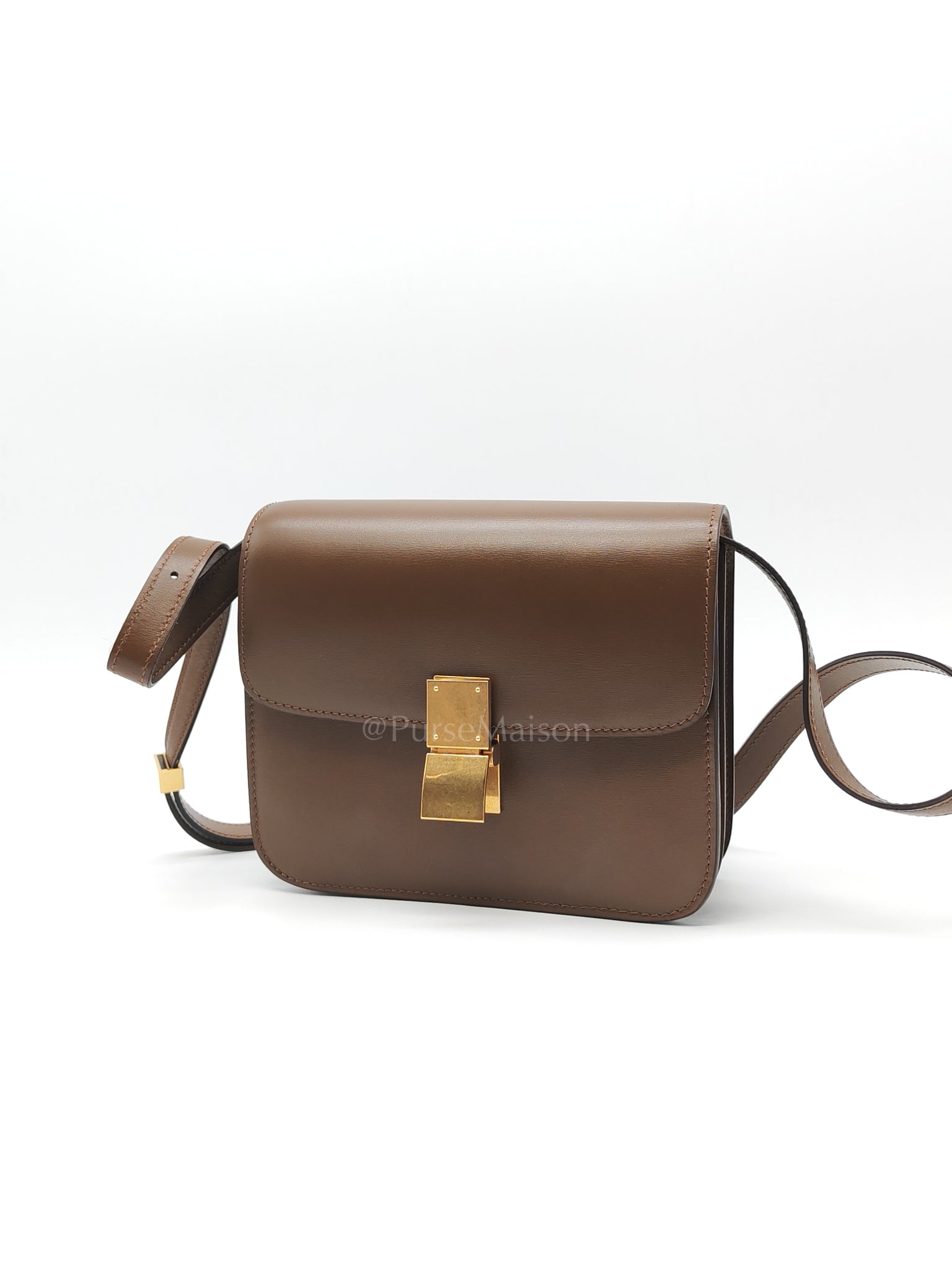 Classic Box in Brown Smooth Calfskin Leather Shoulder Bag | Purse Maison Luxury Bags Shop