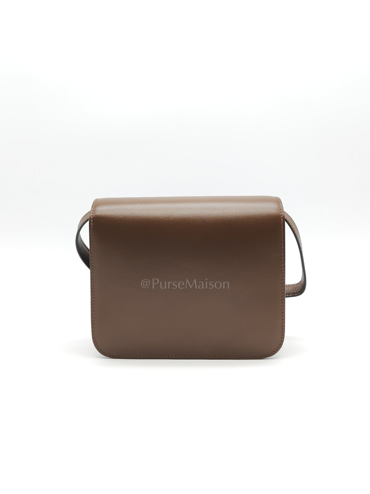 Classic Box in Brown Smooth Calfskin Leather Shoulder Bag | Purse Maison Luxury Bags Shop