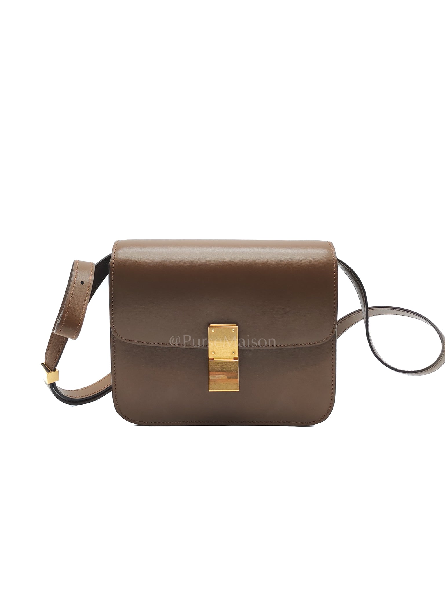 Classic Box in Brown Smooth Calfskin Leather Shoulder Bag | Purse Maison Luxury Bags Shop