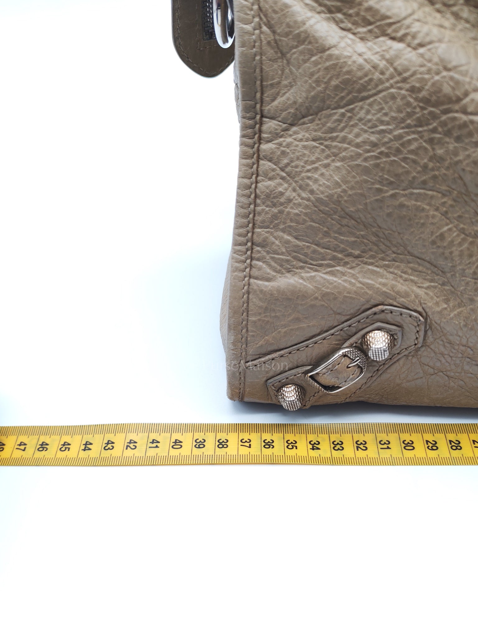 Classic City Bag Medium in Beige Lambskin Leather & Silver Hardware | Purse Maison Luxury Bags Shop