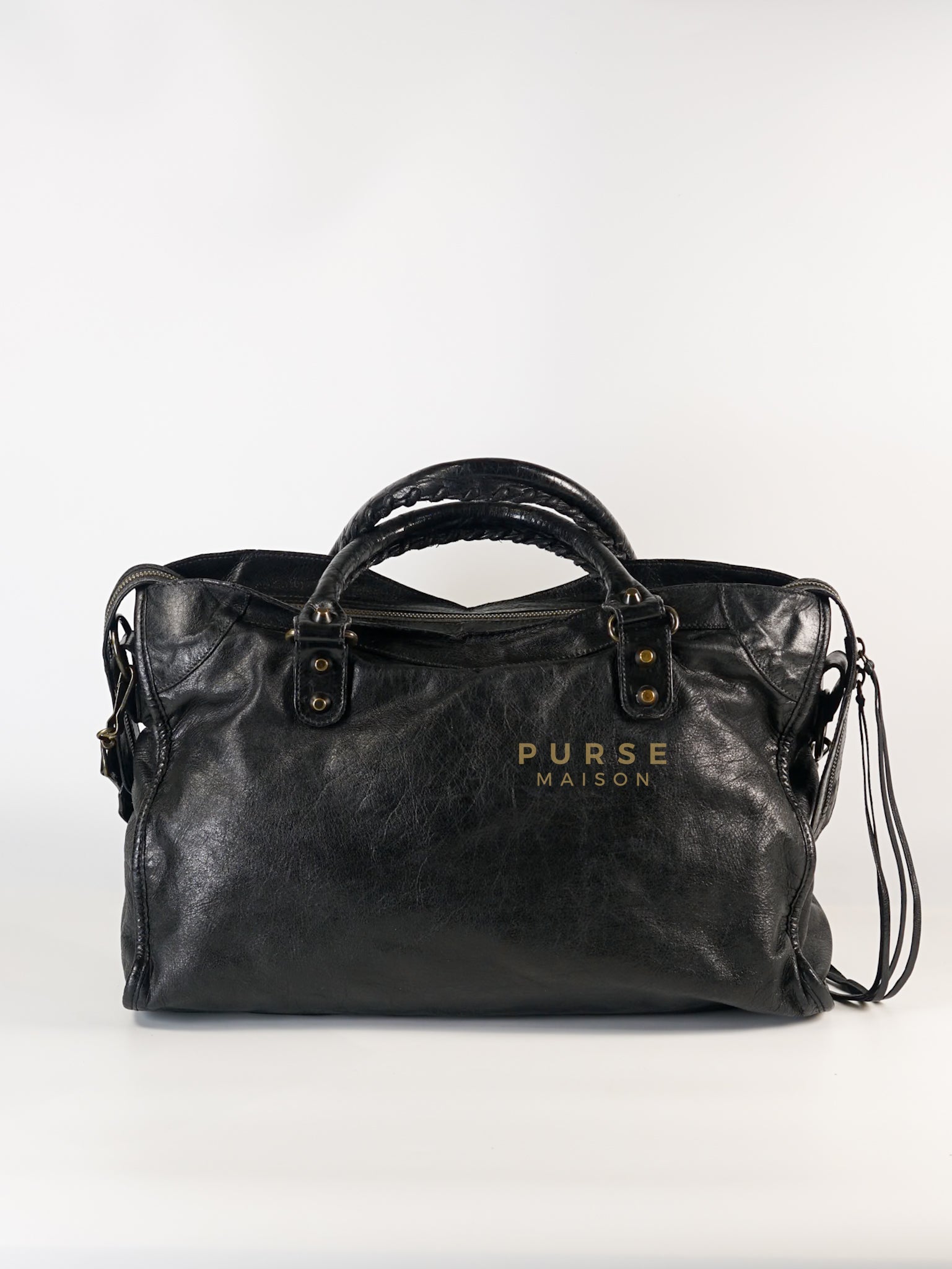 Classic City Medium in Black Agneau Leather Bag | Purse Maison Luxury Bags Shop