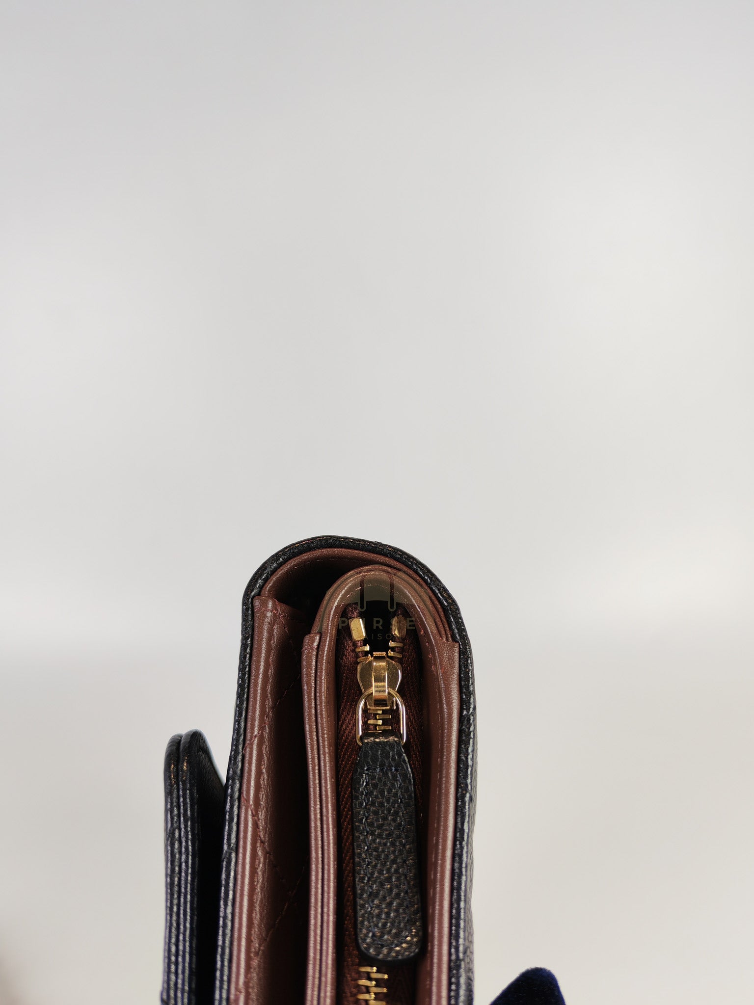 Classic Clutch On Chain in Black Caviar Leather and Light Gold Hardware (Microchip | Purse Maison Luxury Bags Shop