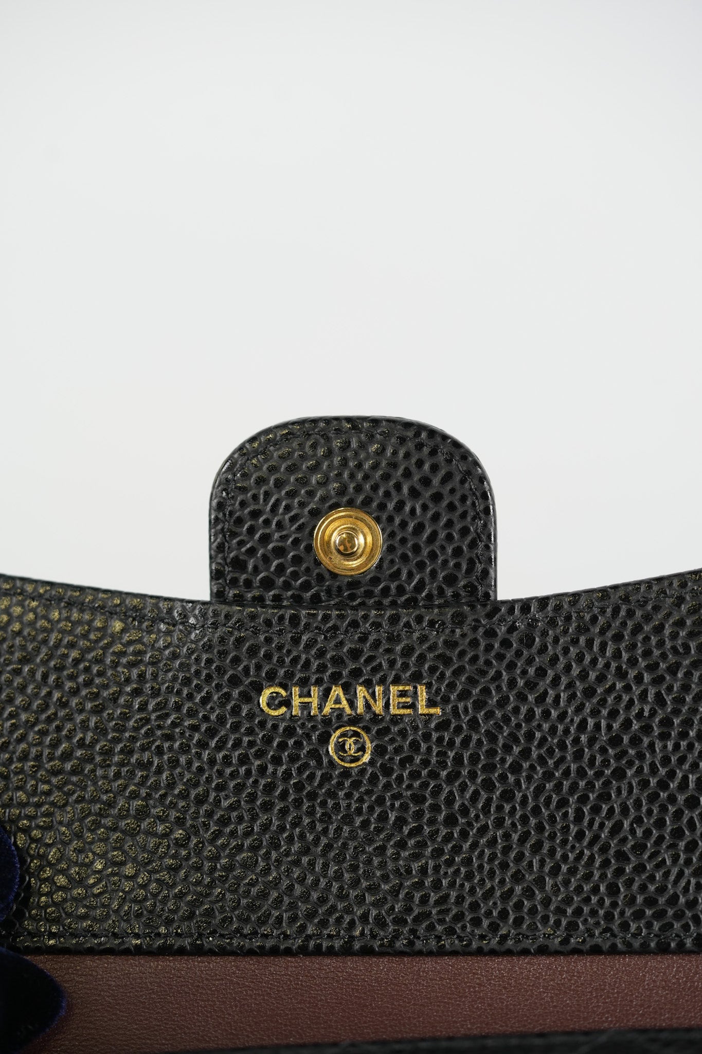 Classic Compact Trifold Wallet in Black Caviar Leather Gold Hardware (Series 27) | Purse Maison Luxury Bags Shop