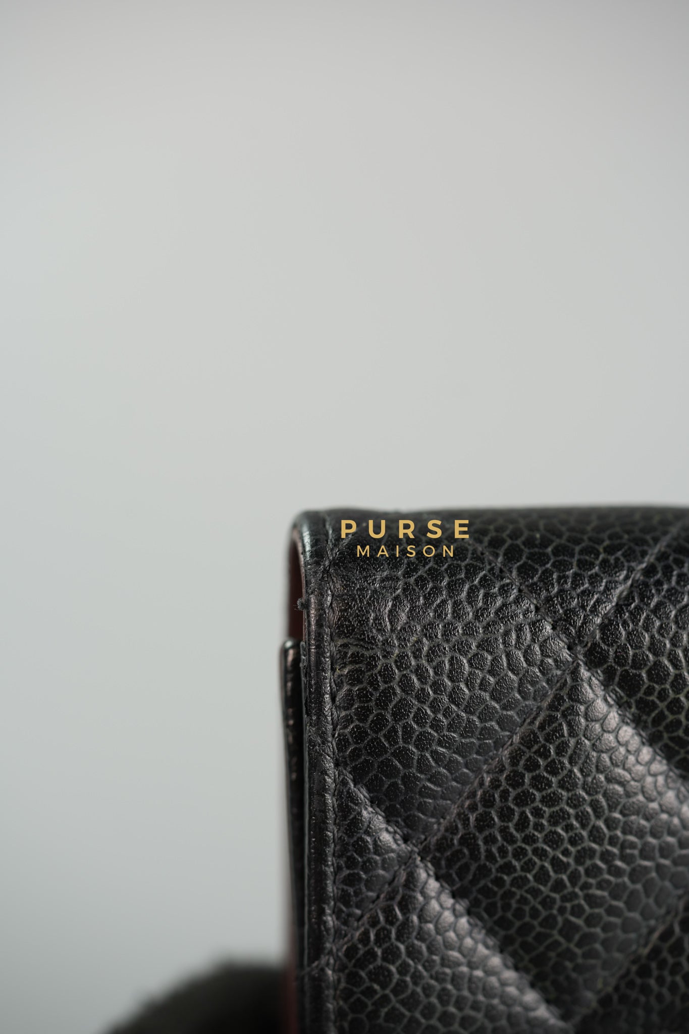 Classic Compact Trifold Wallet in Black Caviar & Silver Hardware Series 27 | Purse Maison Luxury Bags Shop