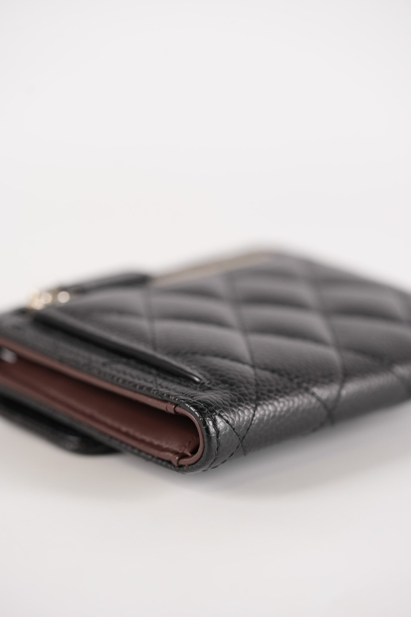 Classic Compact Wallet in Black Caviar Leather and Silver Hardware Series 31 | Purse Maison Luxury Bags Shop