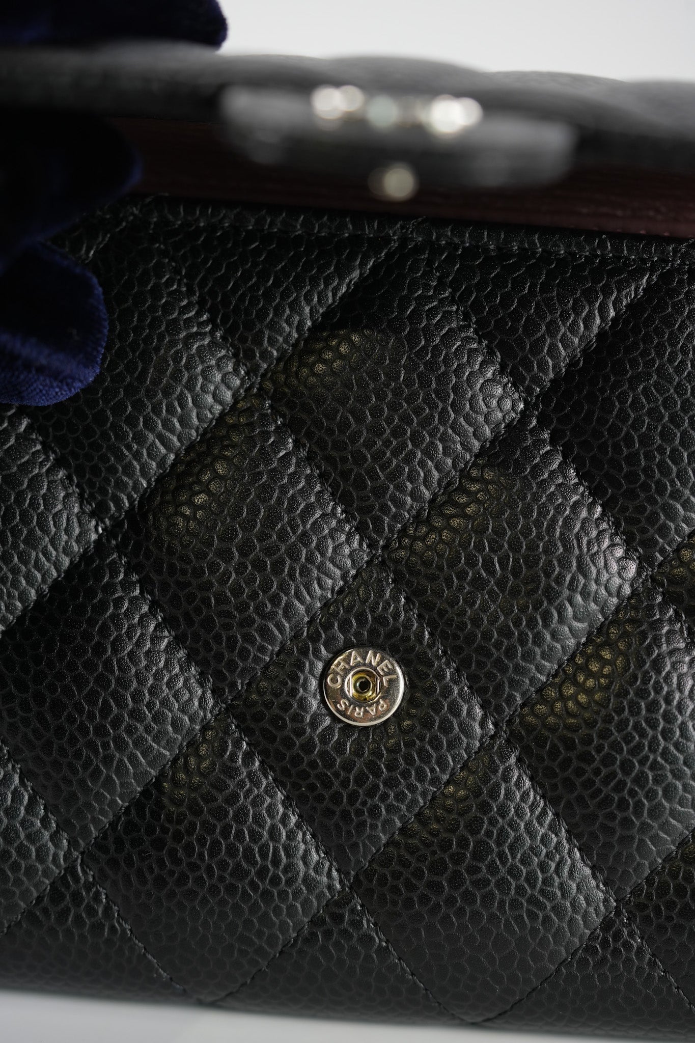 Classic Compact Wallet in Black Caviar Leather and Silver Hardware Series 31 | Purse Maison Luxury Bags Shop