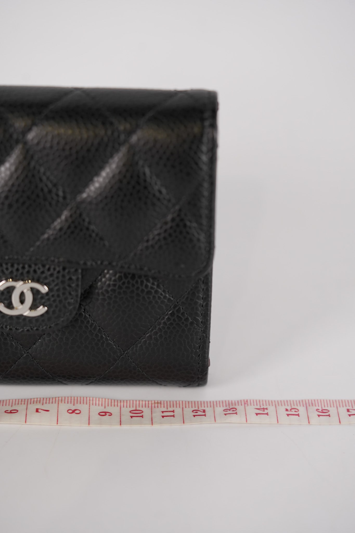 Classic Compact Wallet in Black Caviar Leather and Silver Hardware Series 31 | Purse Maison Luxury Bags Shop