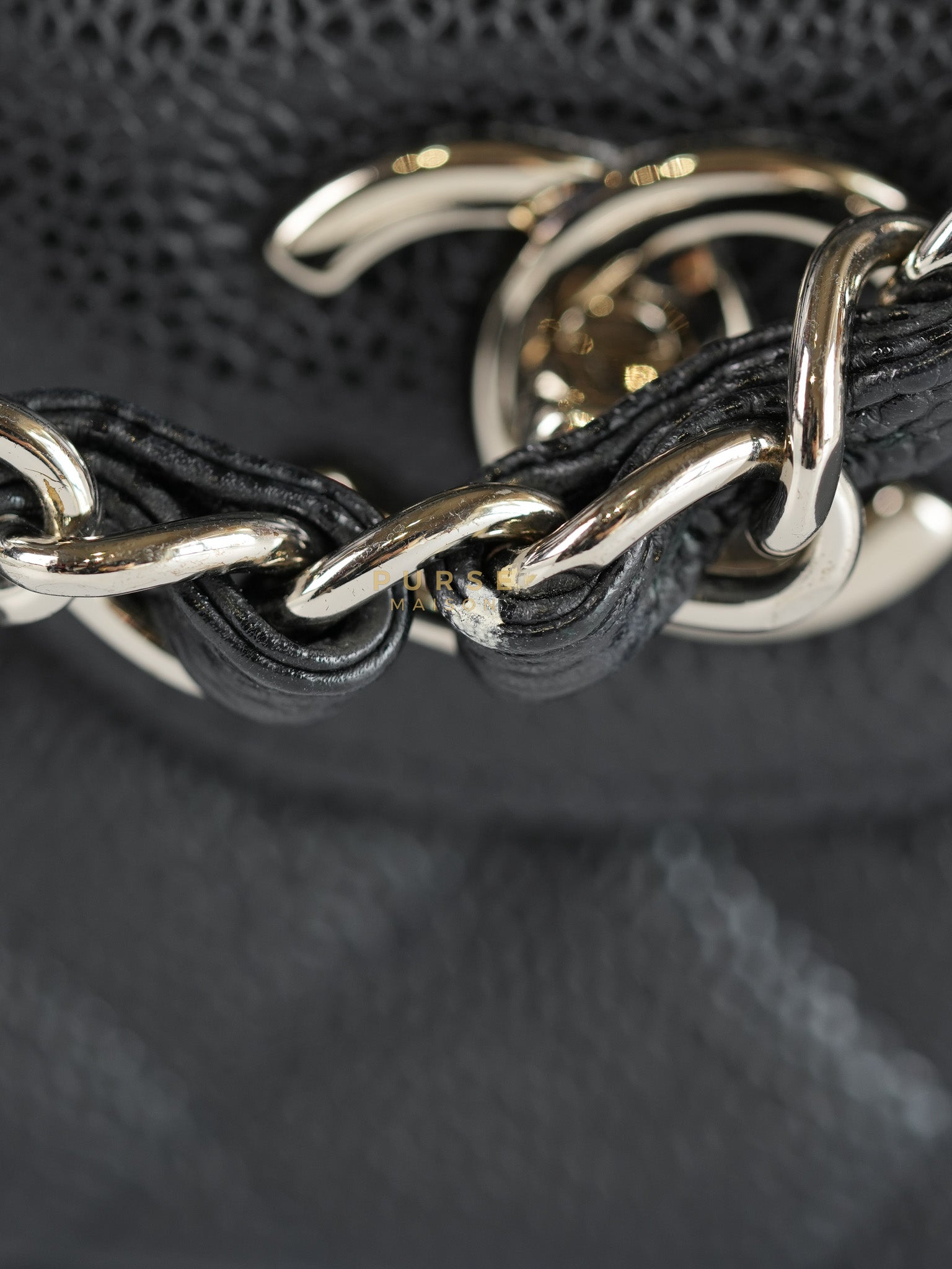 Classic Double Flap Bag Jumbo in Black Quilted Caviar Leather & Silver Hardware Series 17 | Purse Maison Luxury Bags Shop