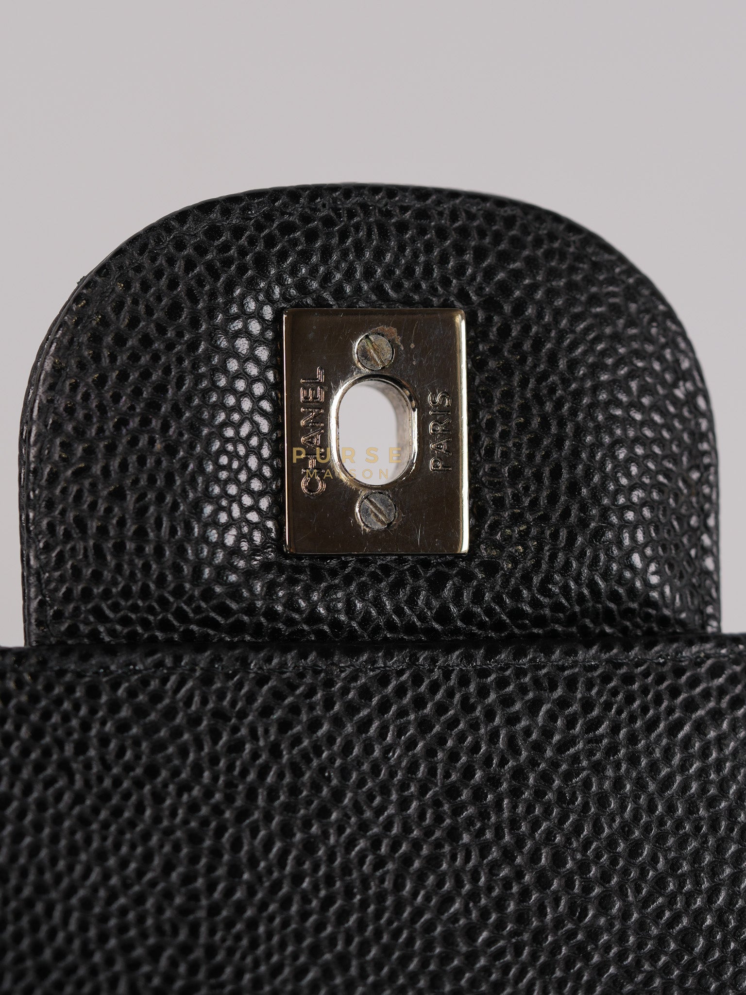 Classic Double Flap Bag Jumbo in Black Quilted Caviar Leather & Silver Hardware Series 17 | Purse Maison Luxury Bags Shop