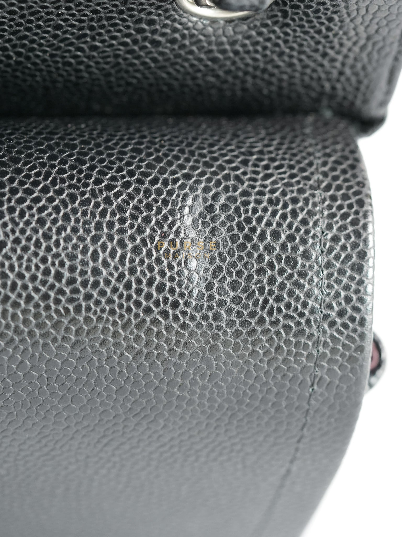 Classic Double Flap Bag Jumbo in Black Quilted Caviar Leather & Silver Hardware Series 17 | Purse Maison Luxury Bags Shop