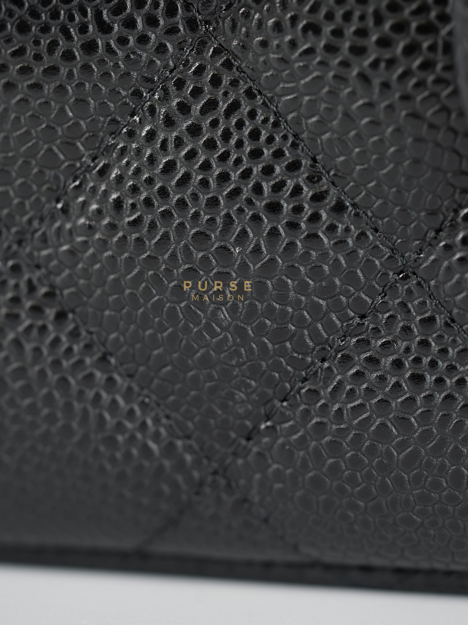 Classic Double Flap Bag Jumbo in Black Quilted Caviar Leather & Silver Hardware Series 17 | Purse Maison Luxury Bags Shop