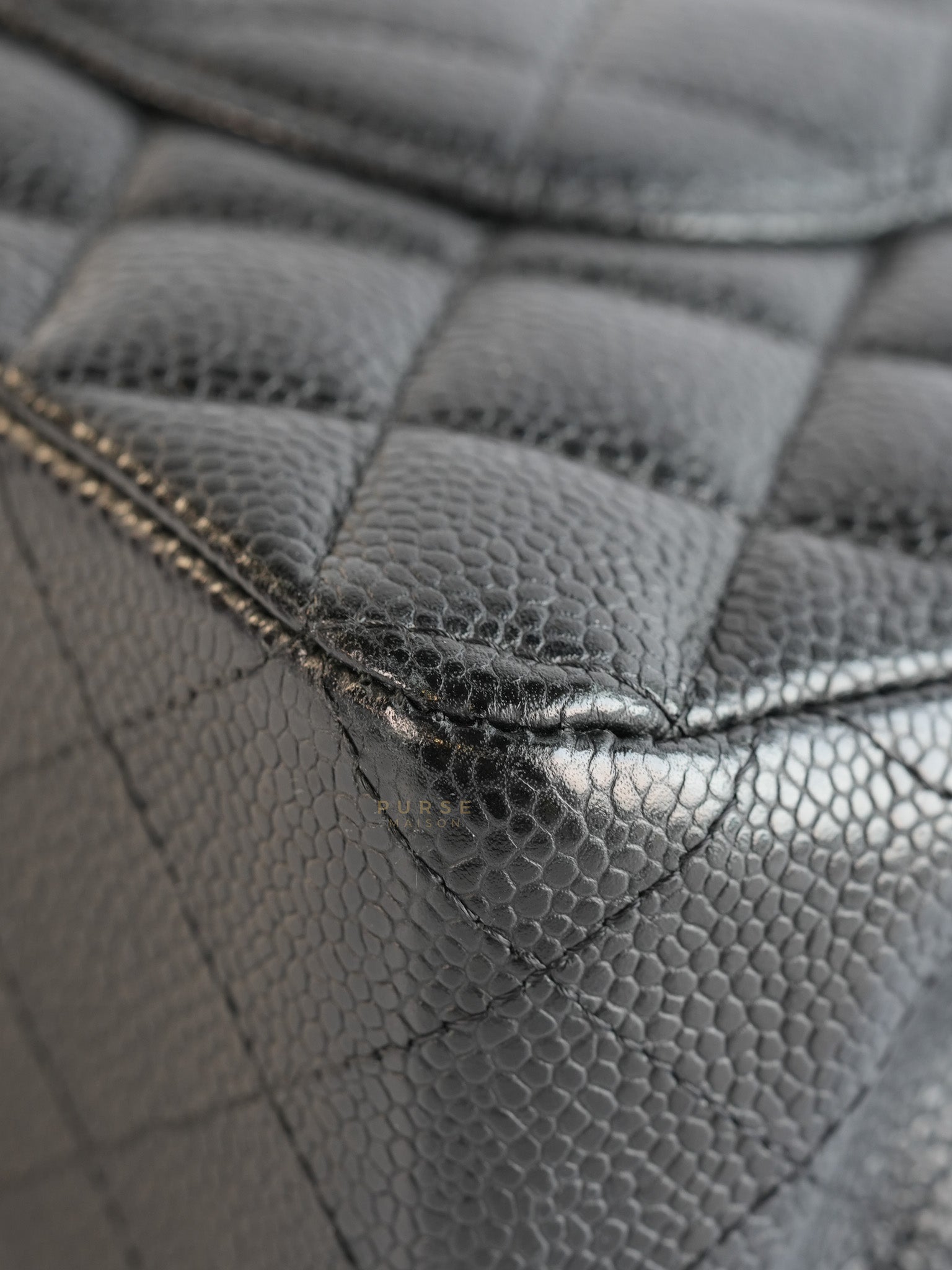 Classic Double Flap in Black Caviar Leather Gold Hardware(Series 13) | Purse Maison Luxury Bags Shop