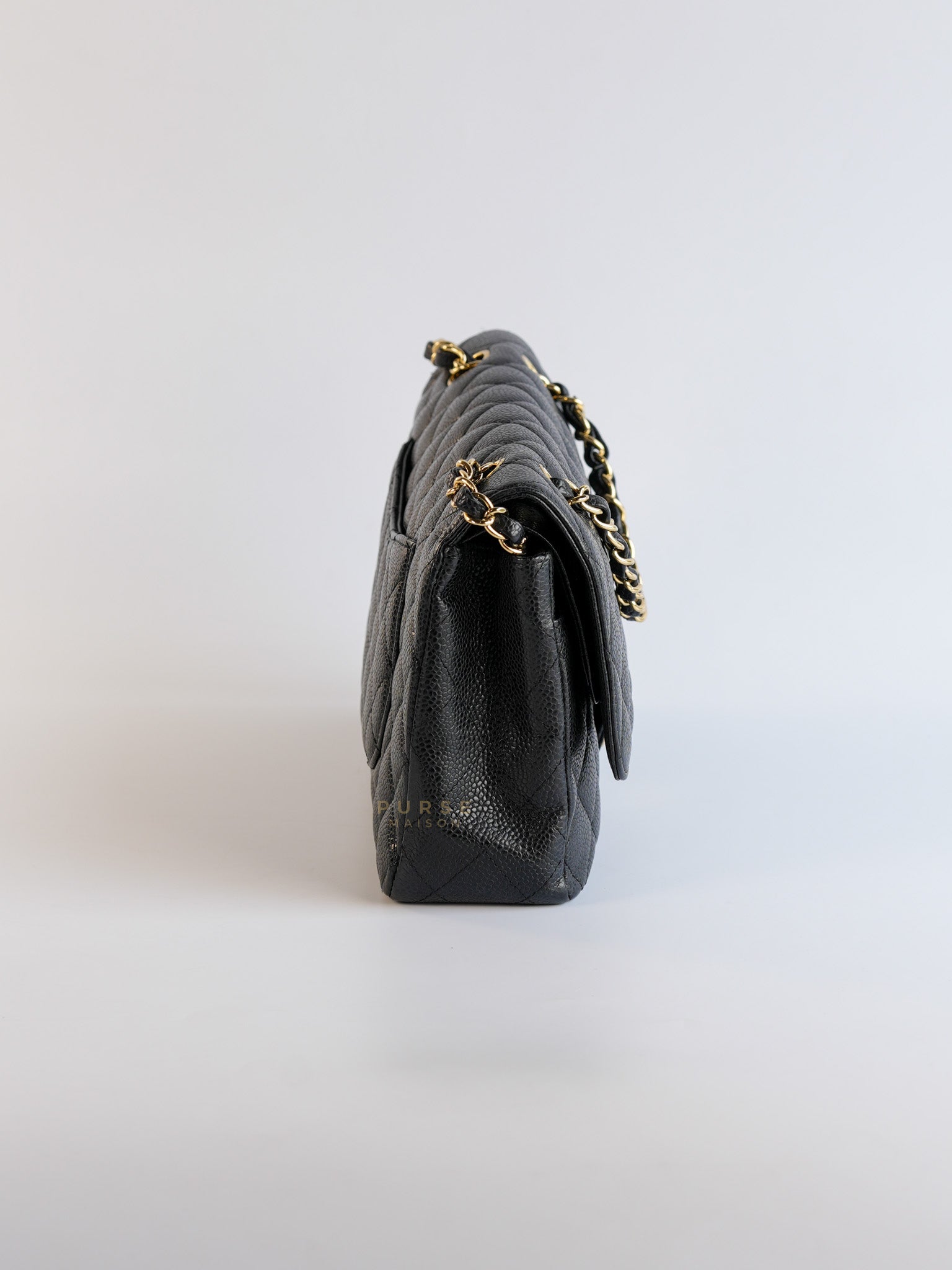 Classic Double Flap in Black Caviar Leather Gold Hardware(Series 13) | Purse Maison Luxury Bags Shop