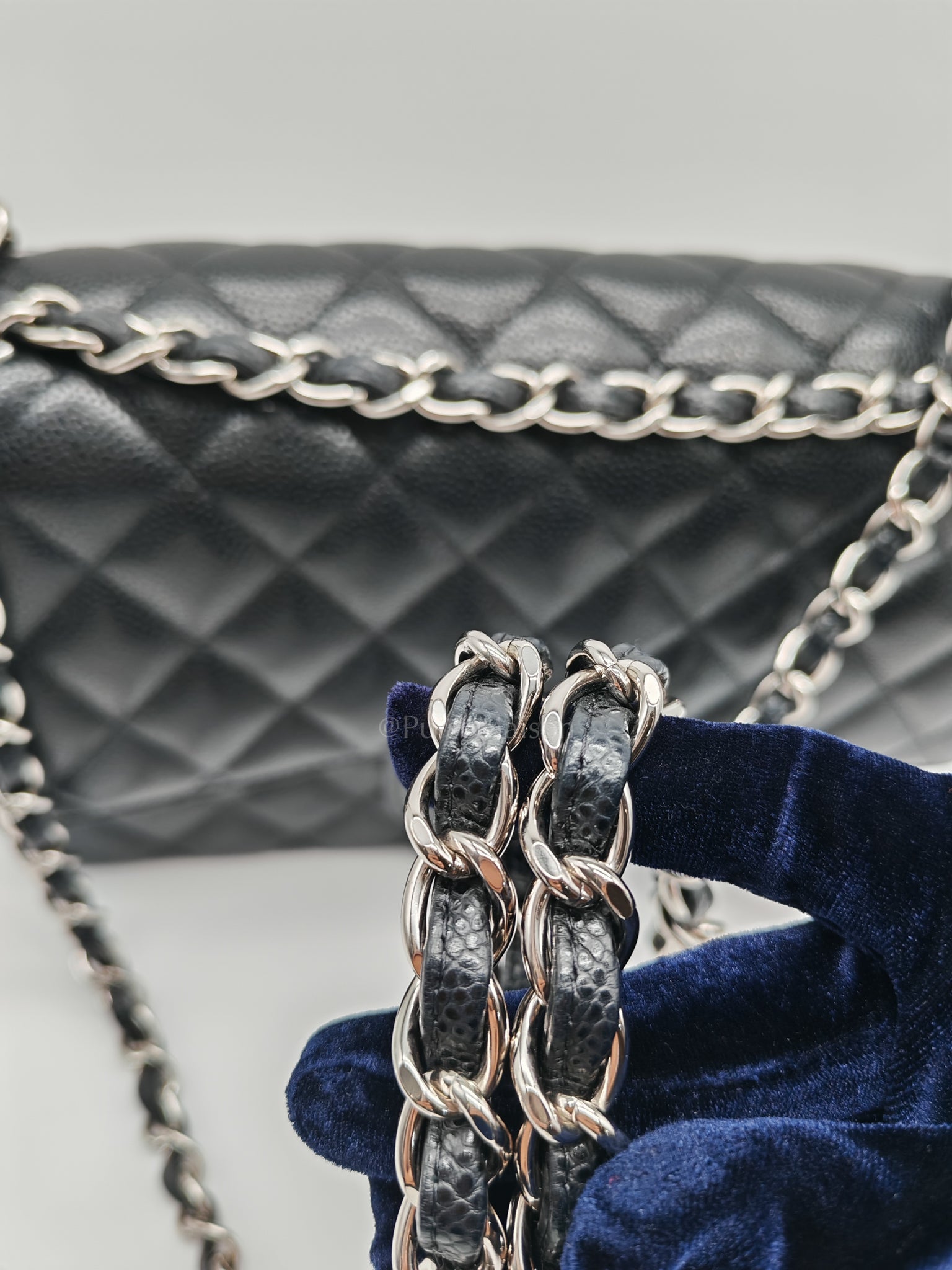 Classic Double Flap in Jumbo Black Caviar Leather and Silver Hardware Series 28 | Purse Maison Luxury Bags Shop