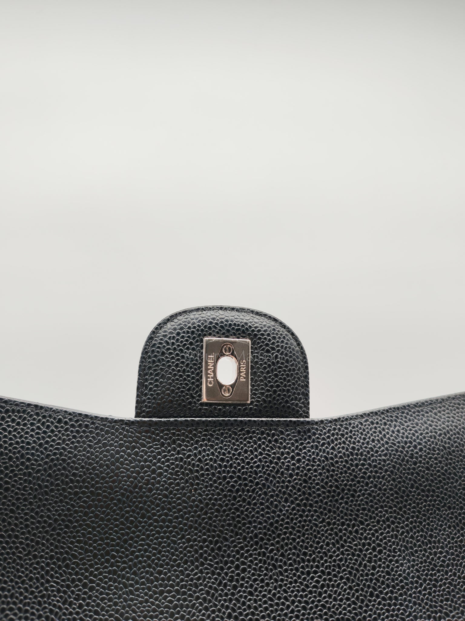 Classic Double Flap in Jumbo Black Caviar Leather and Silver Hardware Series 28 | Purse Maison Luxury Bags Shop