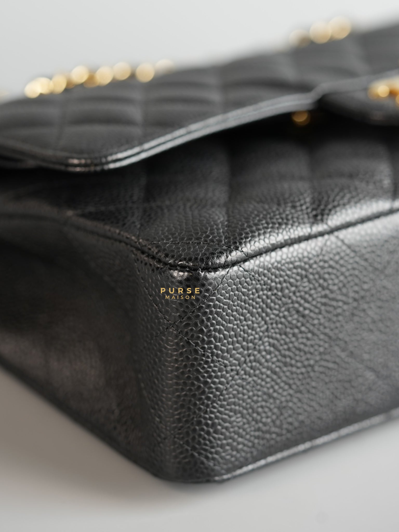 Classic Double Flap in Medium Black Caviar Leather & Gold Hardware Series 20 | Purse Maison Luxury Bags Shop