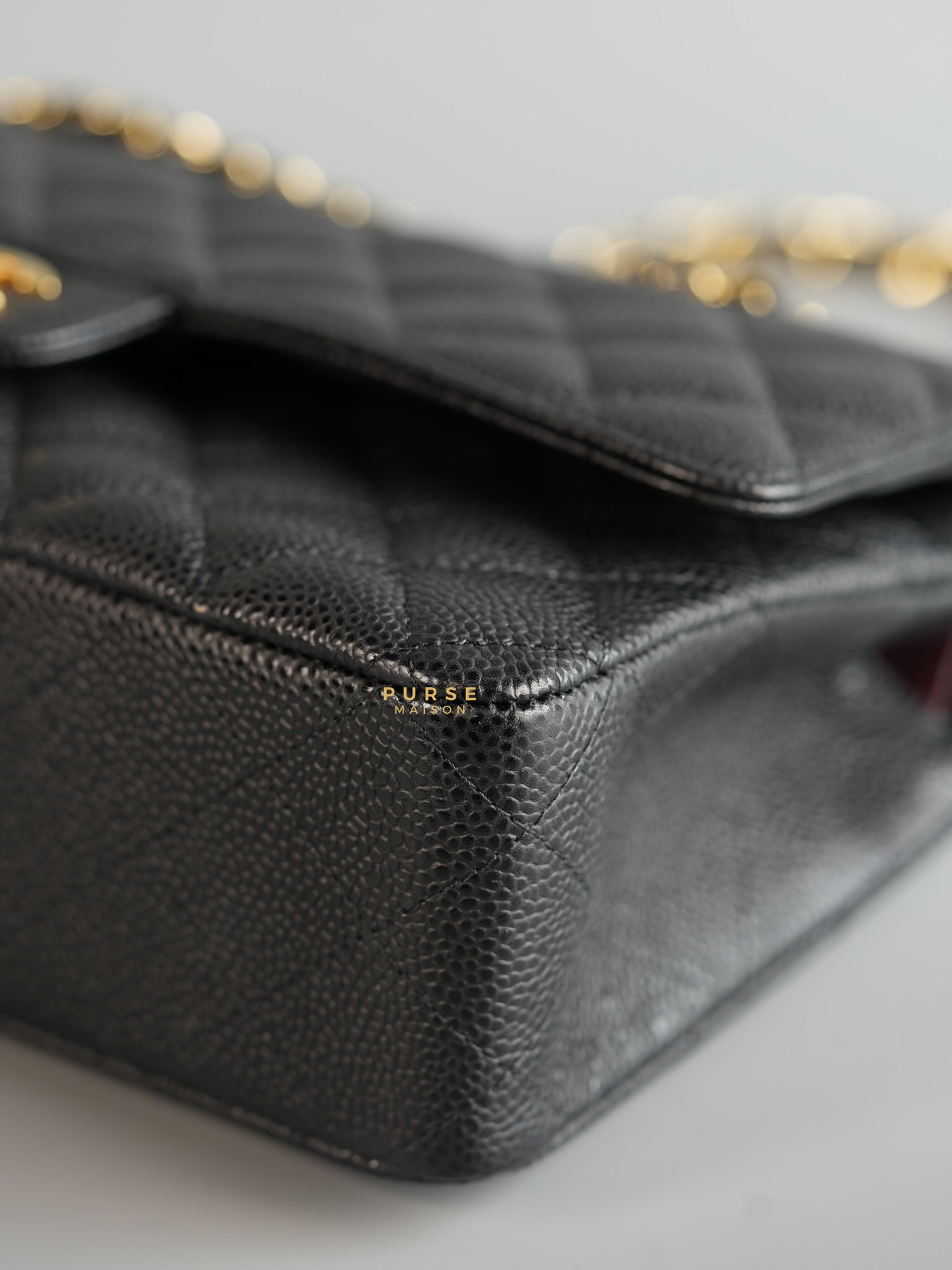 Classic Double Flap in Medium Black Caviar Leather & Gold Hardware Series 20 | Purse Maison Luxury Bags Shop