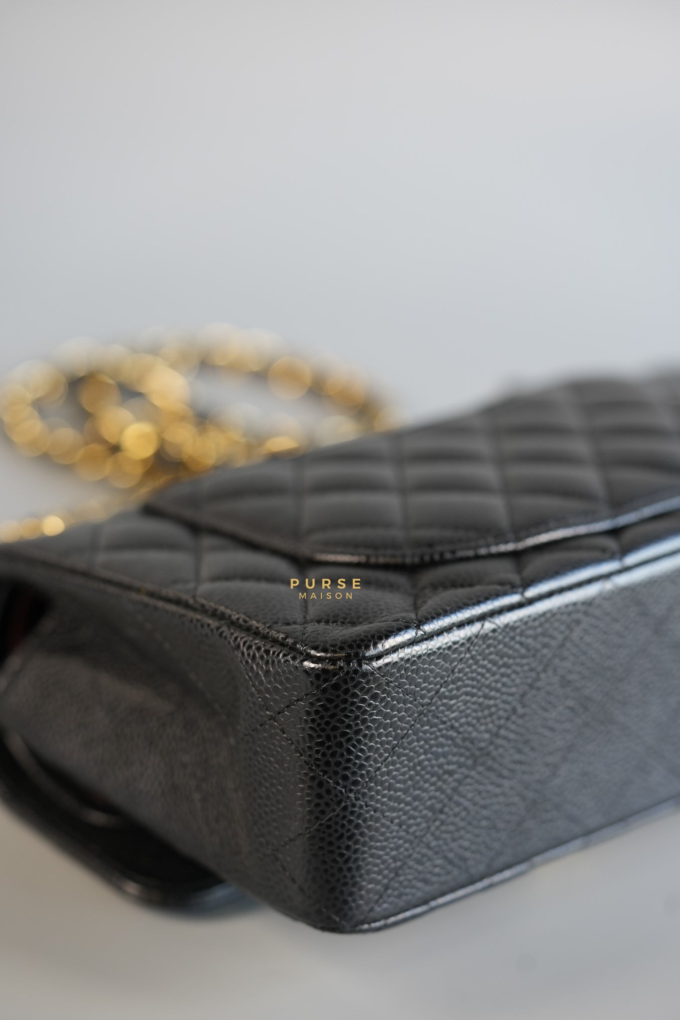 Classic Double Flap in Small Black Caviar Leather & Gold Hardware (Microchip) | Purse Maison Luxury Bags Shop