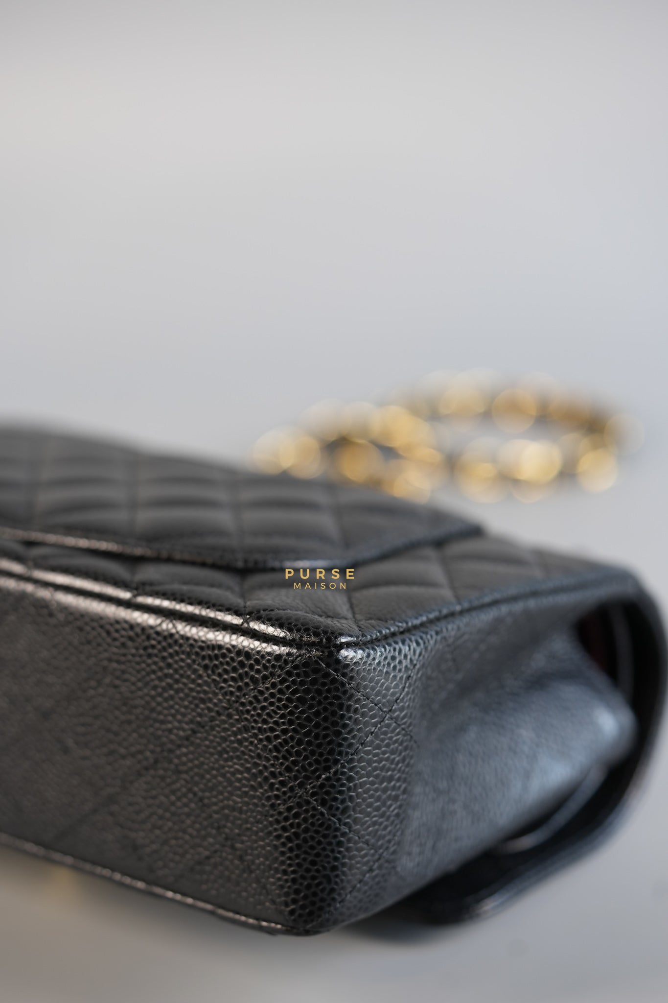 Classic Double Flap in Small Black Caviar Leather & Gold Hardware (Microchip) | Purse Maison Luxury Bags Shop