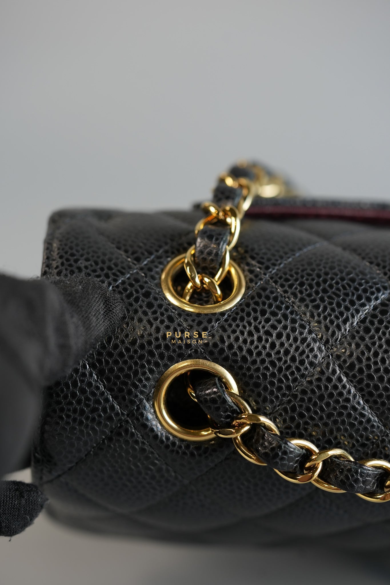 Classic Double Flap in Small Black Caviar Leather & Gold Hardware (Microchip) | Purse Maison Luxury Bags Shop