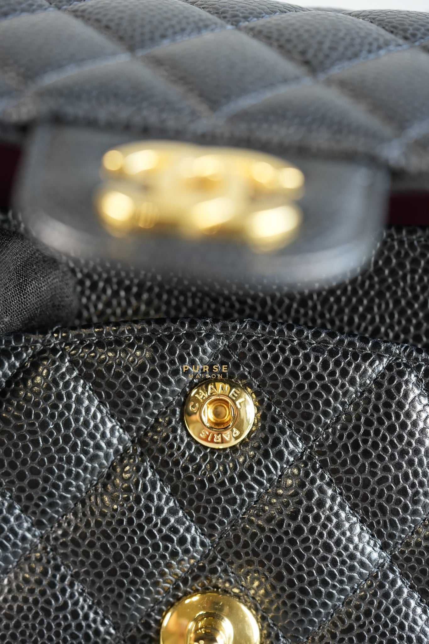 Classic Double Flap in Small Black Caviar Leather & Gold Hardware (Microchip) | Purse Maison Luxury Bags Shop