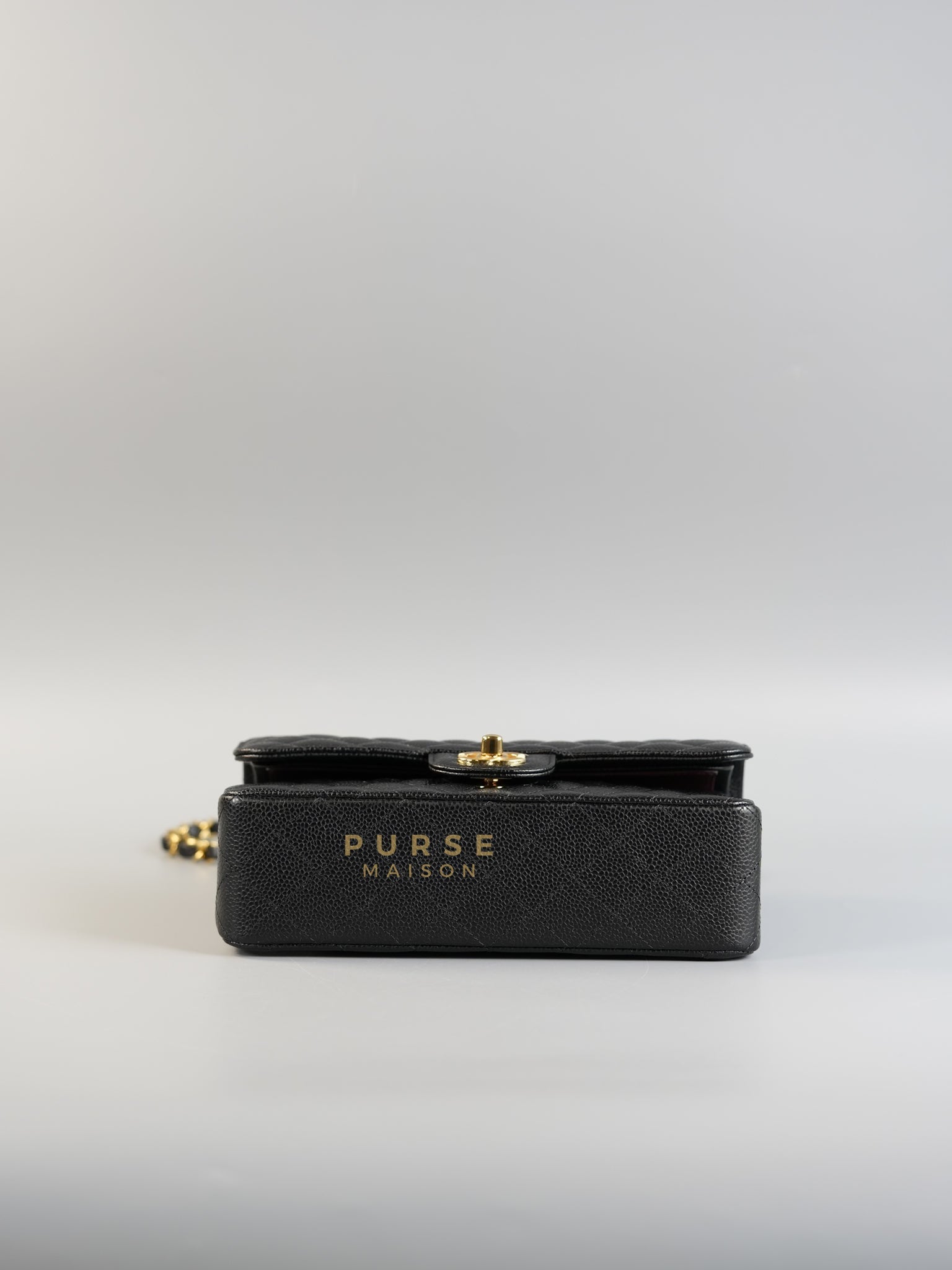 Classic Double Flap in Small Black Caviar Leather & Gold Hardware (Microchip) | Purse Maison Luxury Bags Shop