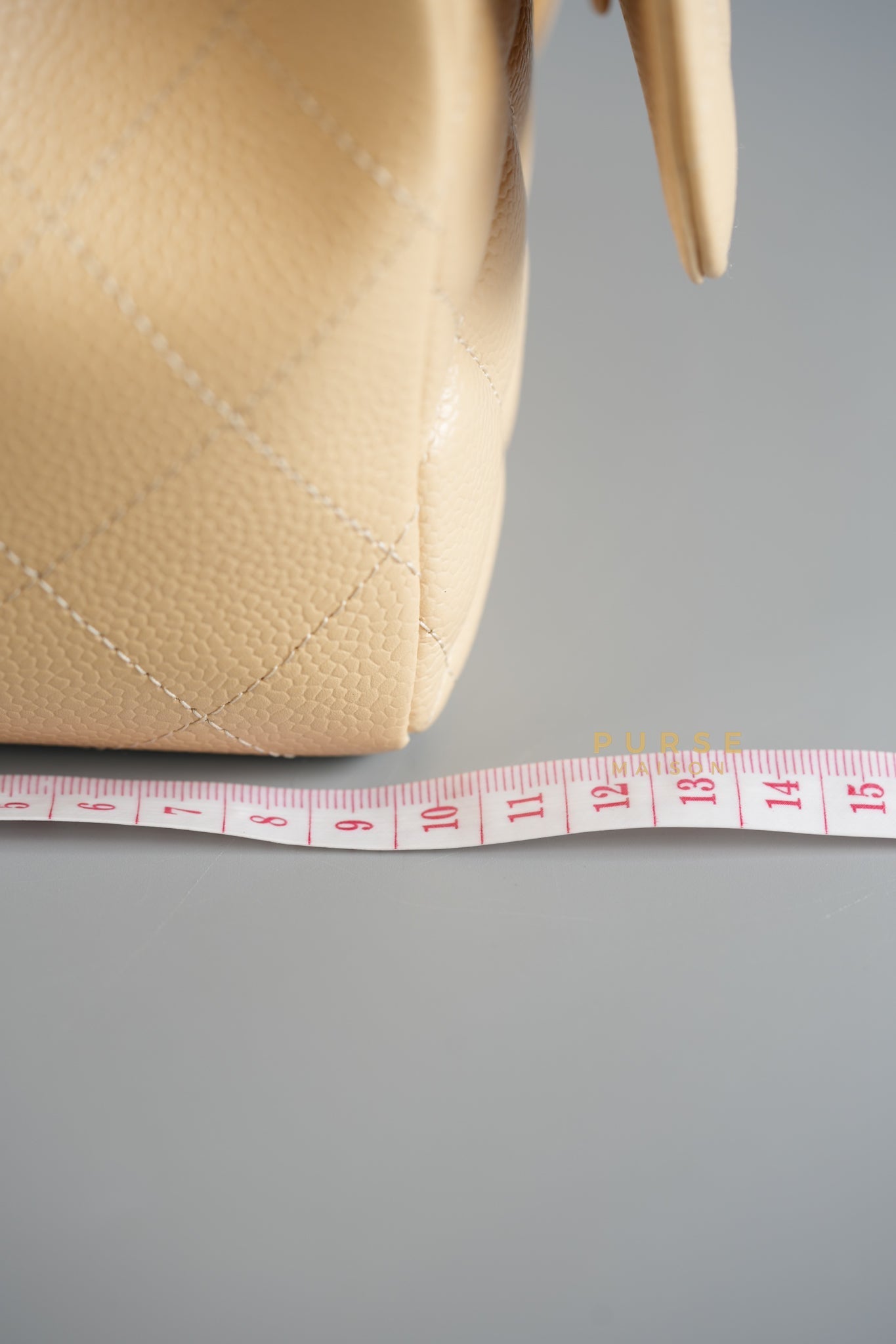 Classic Double Flap Jumbo in Beige Clair Caviar Leather and Gold Hardware (Microchip)