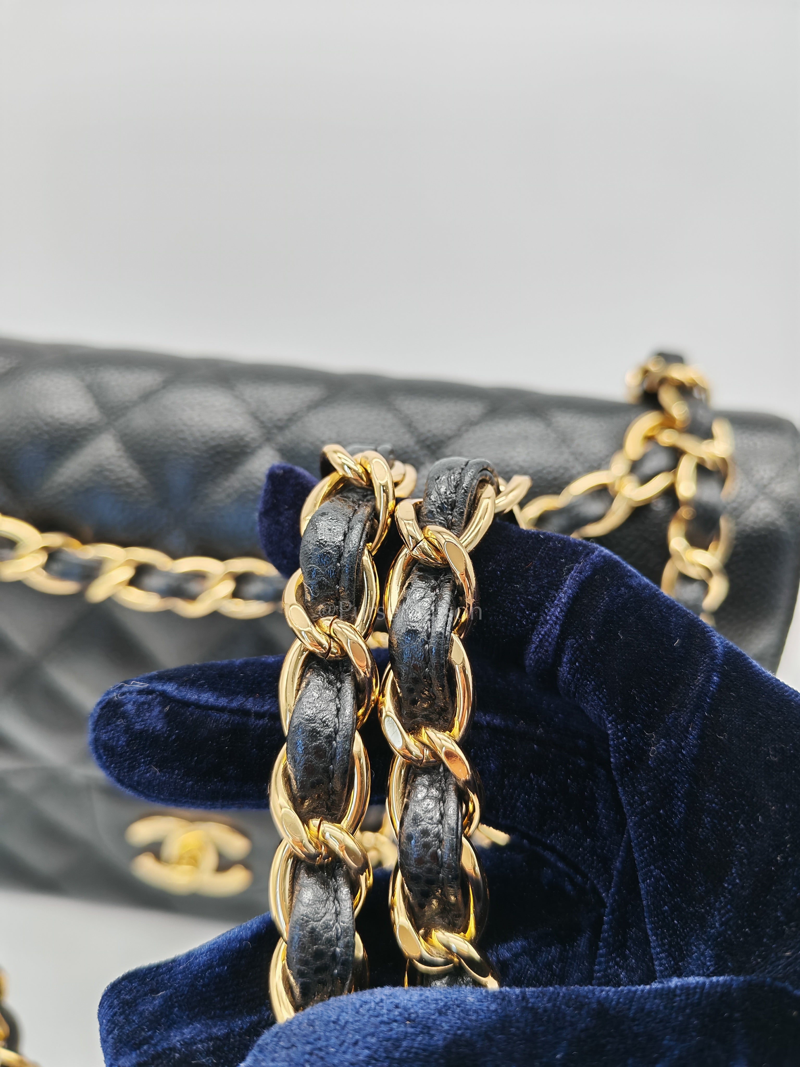 Classic Double Flap Jumbo Black Caviar Leather in Gold Hardware (Series 24) | Purse Maison Luxury Bags Shop