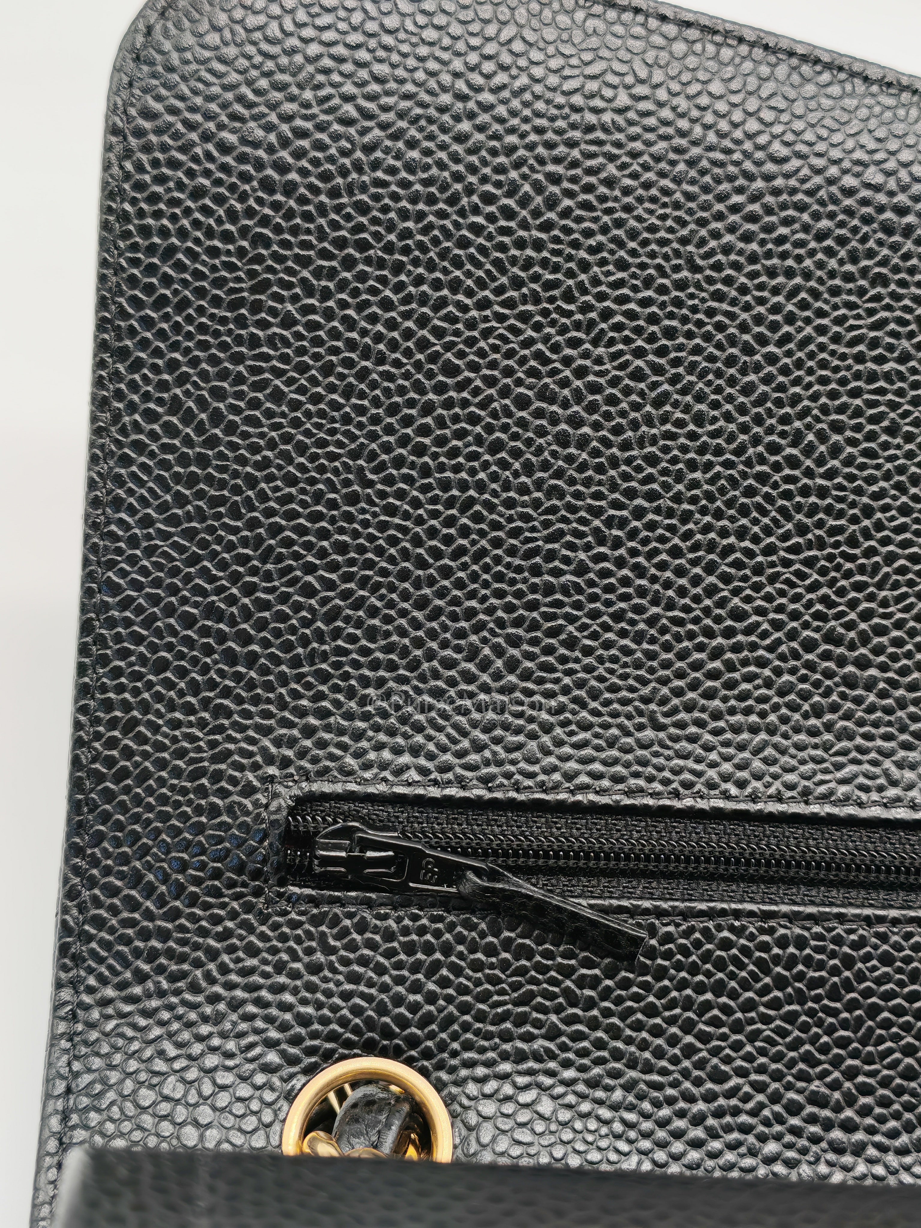 Classic Double Flap Jumbo Black Caviar Leather in Gold Hardware (Series 24) | Purse Maison Luxury Bags Shop